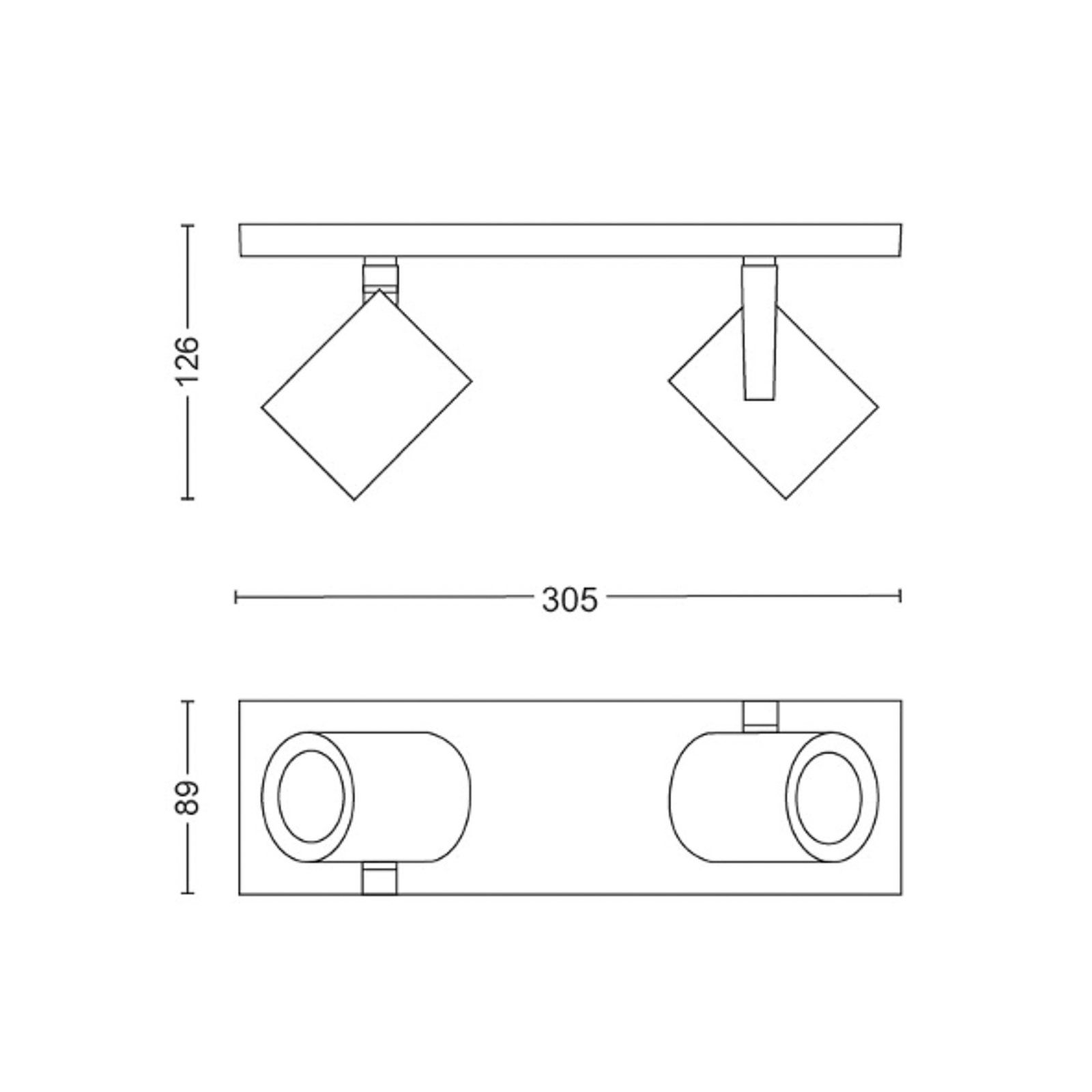 Philips Hue LED-kattovalaisin Argenta, valkoinen, 2 valoa RGB CCT