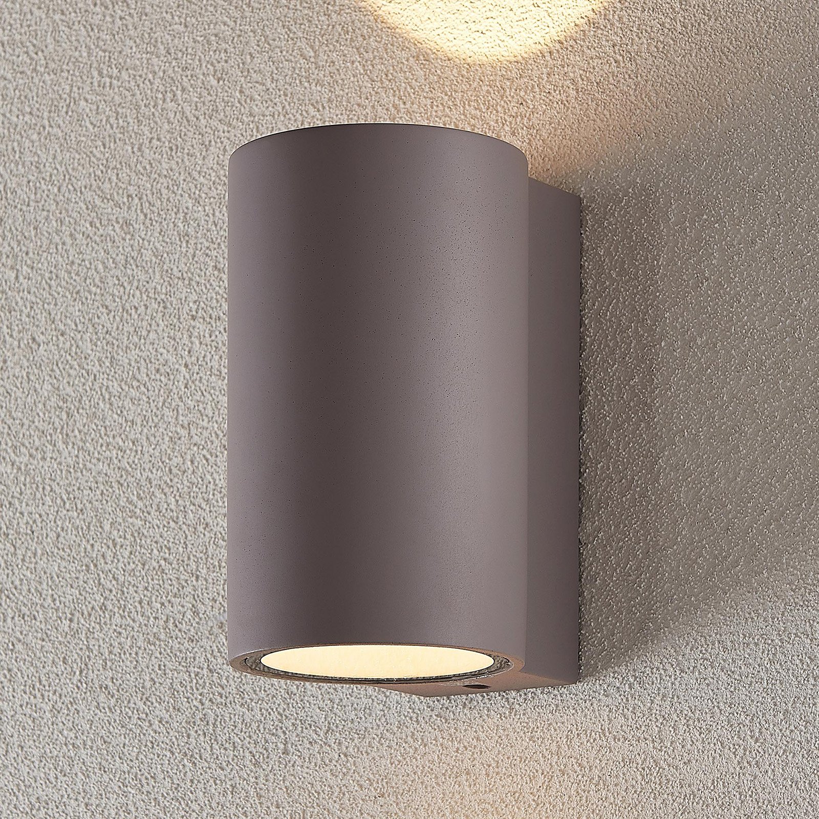 Katalia LED outdoor wall light, concrete, 2-bulb