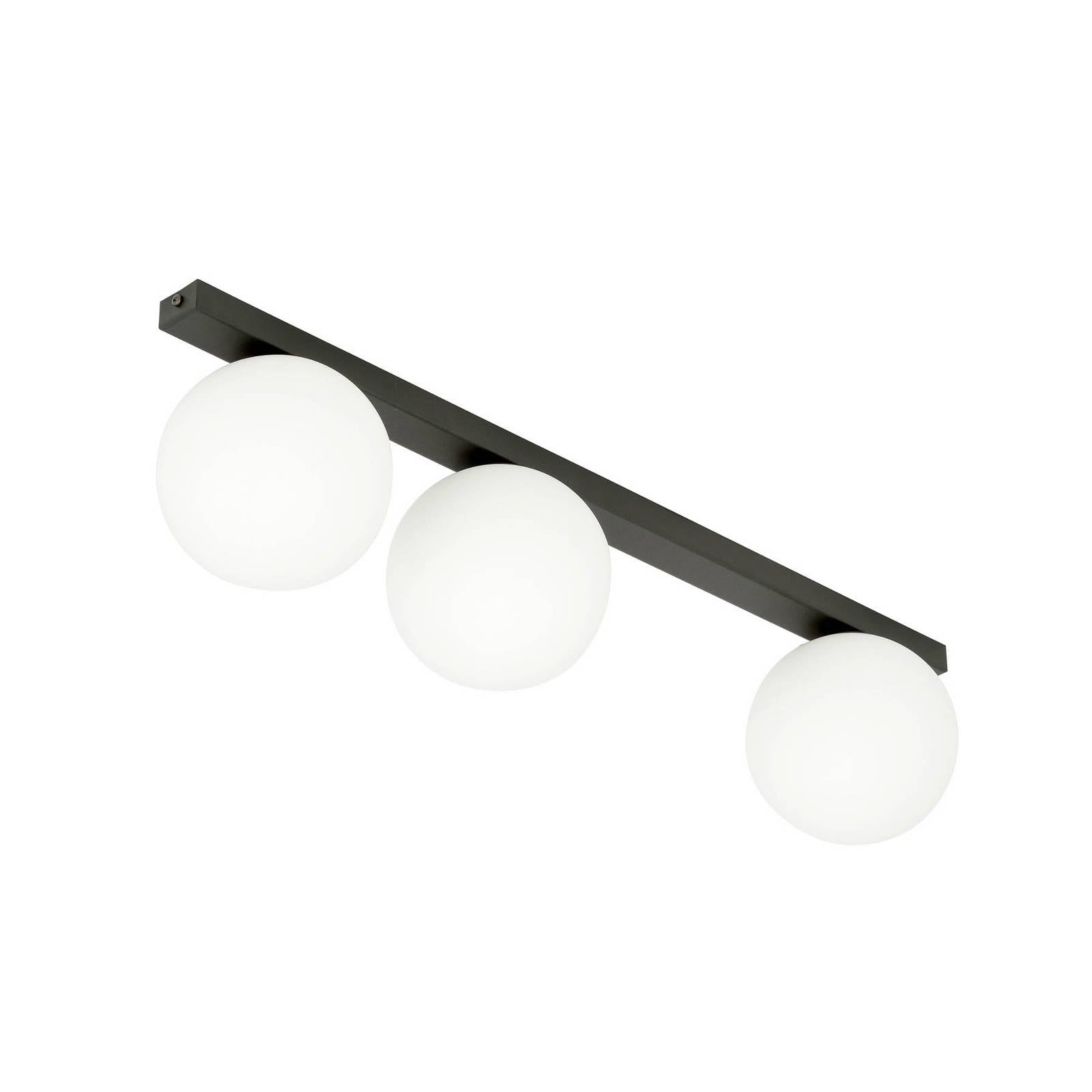 Deckenlampe Fit, schwarz/opal, dreiflammig