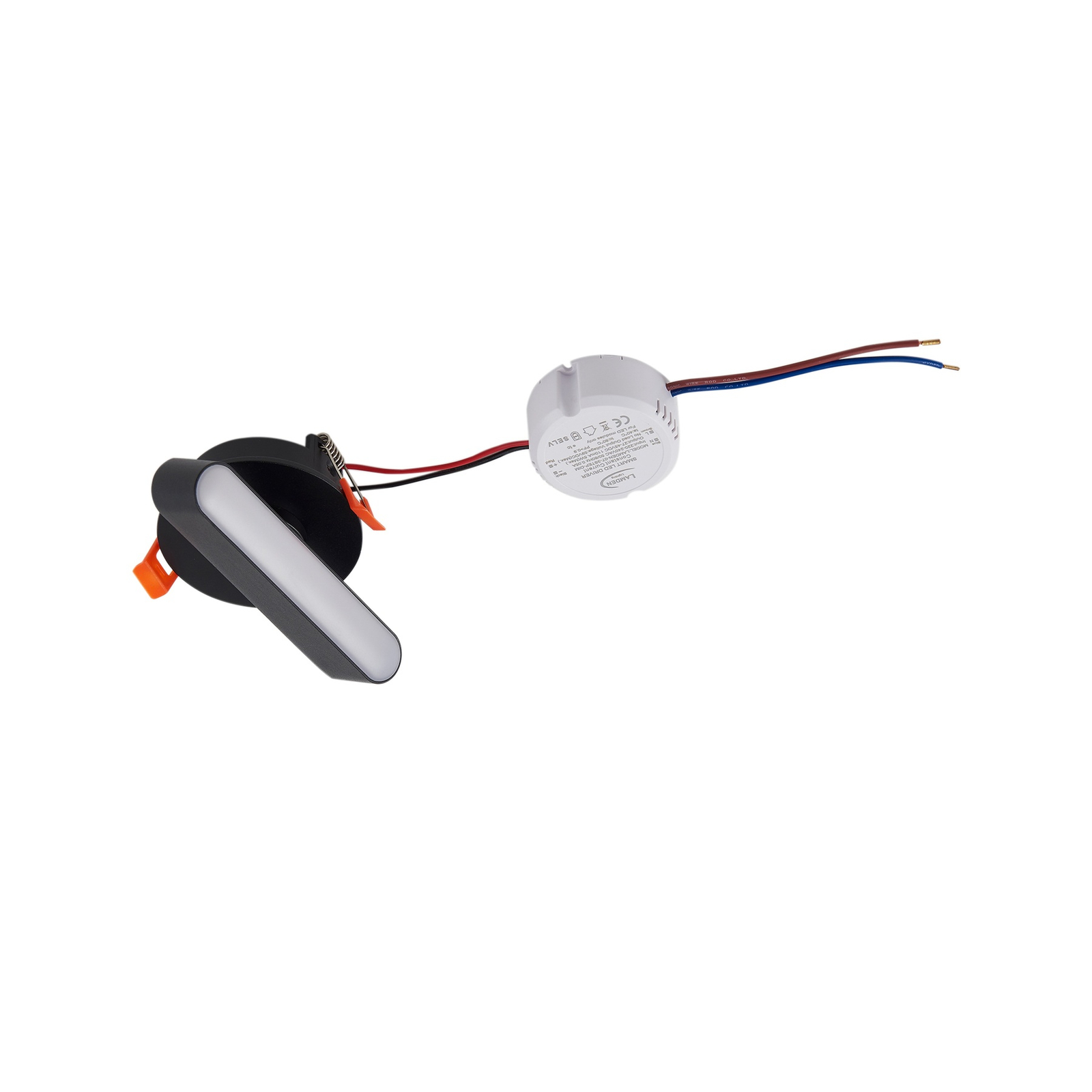 Lindby LED-innfellingslampe Eldrin, svart, metall, 13,1 cm