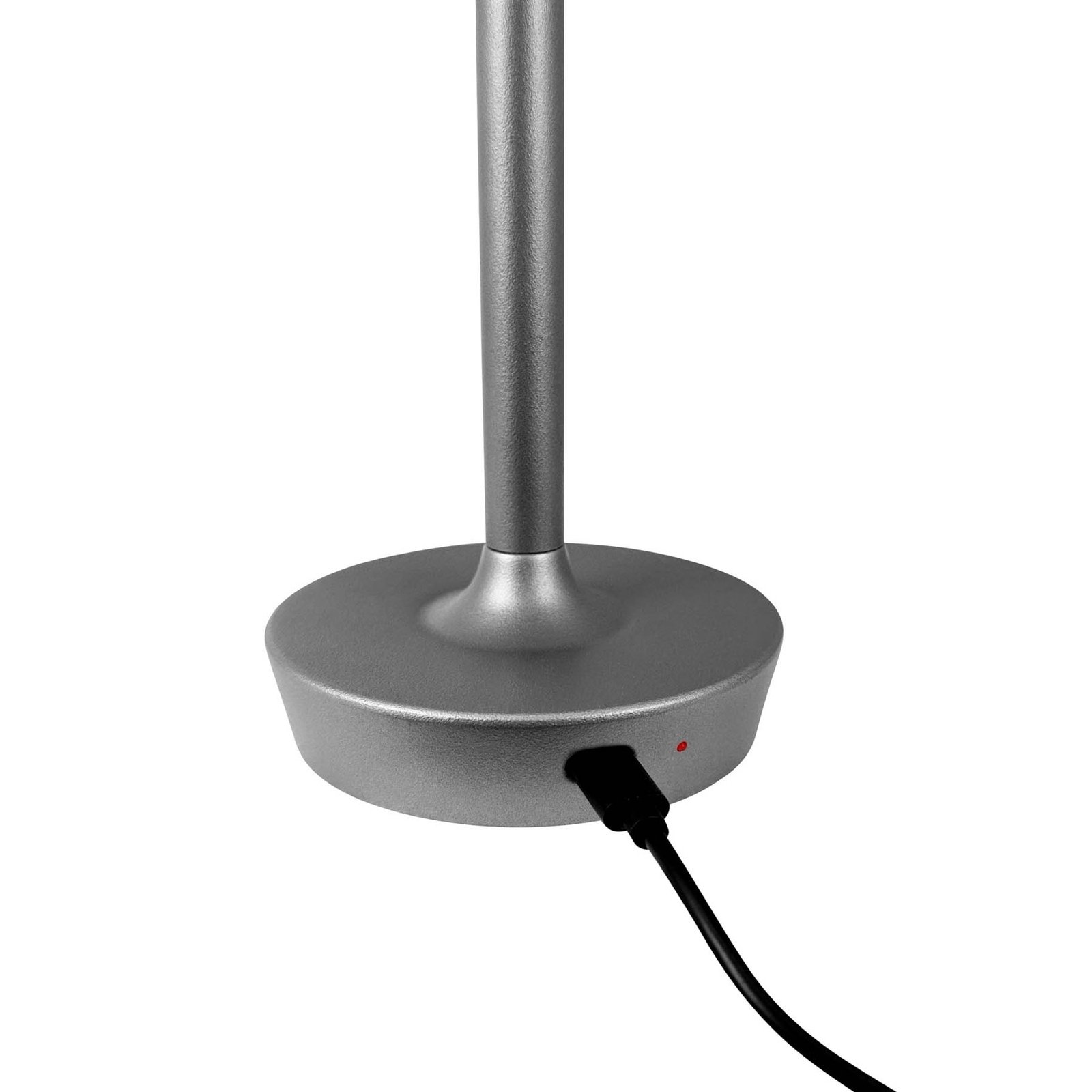 Dyberg Larsen LED table lamp Flow, silver, height 25 cm