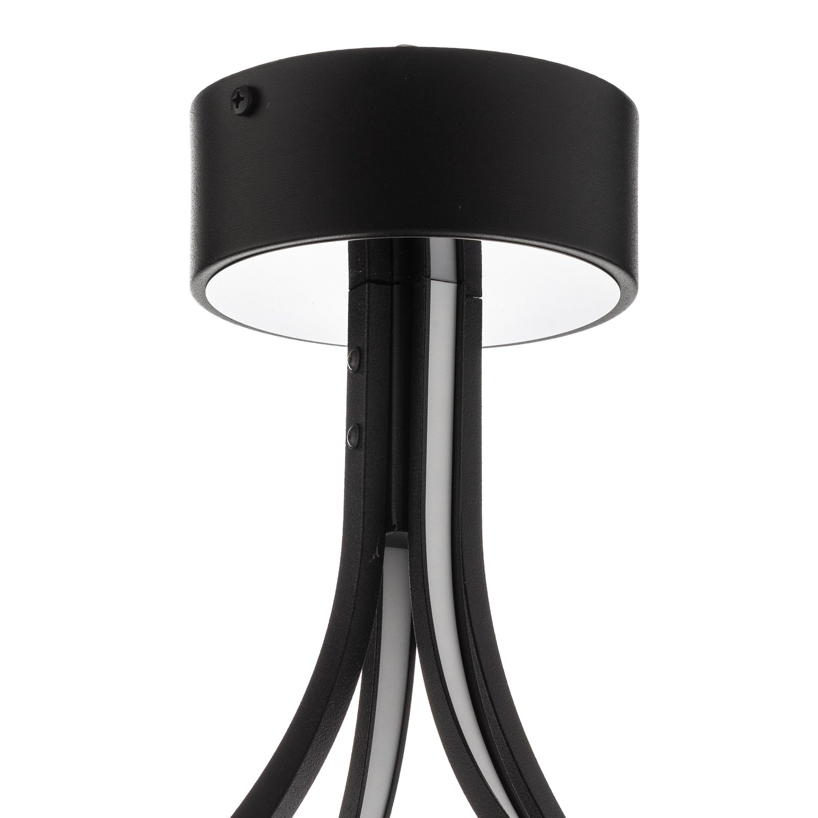 Plafonnier LED Lungo noir, hauteur 42 cm