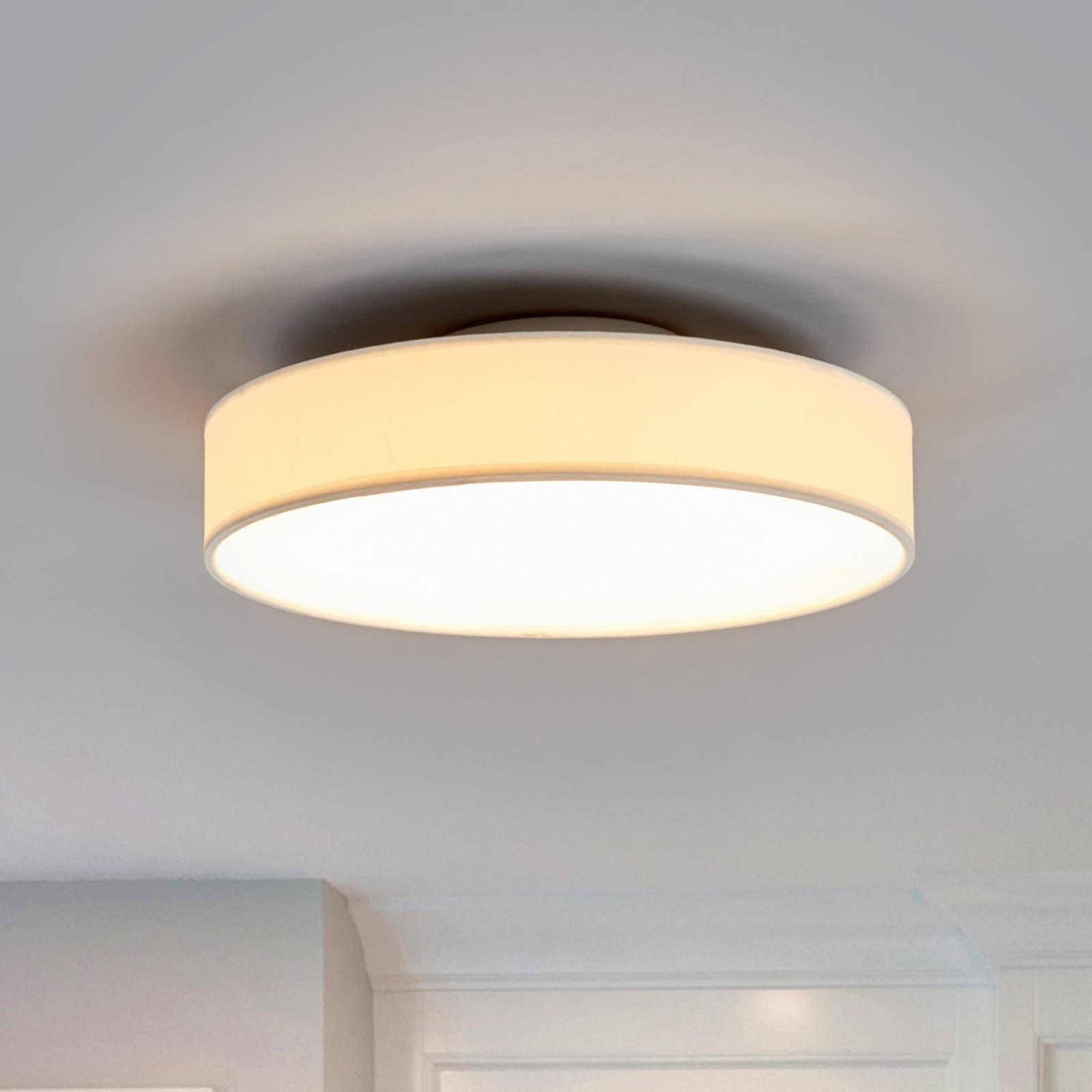 Stoffen LED-plafondlamp Saira, 30 cm, wit