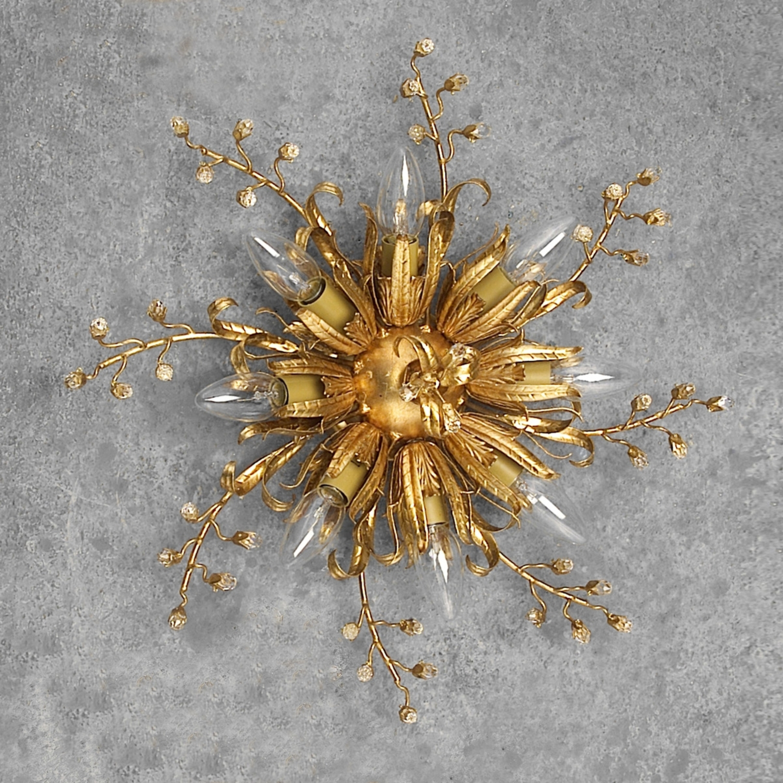 Ferro Luce LATINA impressive ceiling light eight-bulb, for Living / Dining Room, metal, crystal, E14, 40 W, energy efficiency: A++