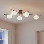 Lindby Valisa ceiling light, black, 5-bulb