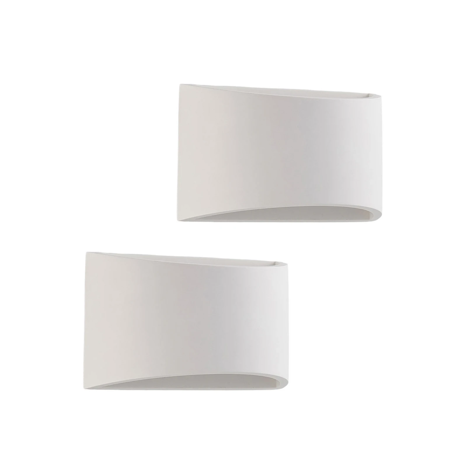 Lindby Wandleuchte Heiko, 20cm, 2er-Set, up/down, Gips, weiß