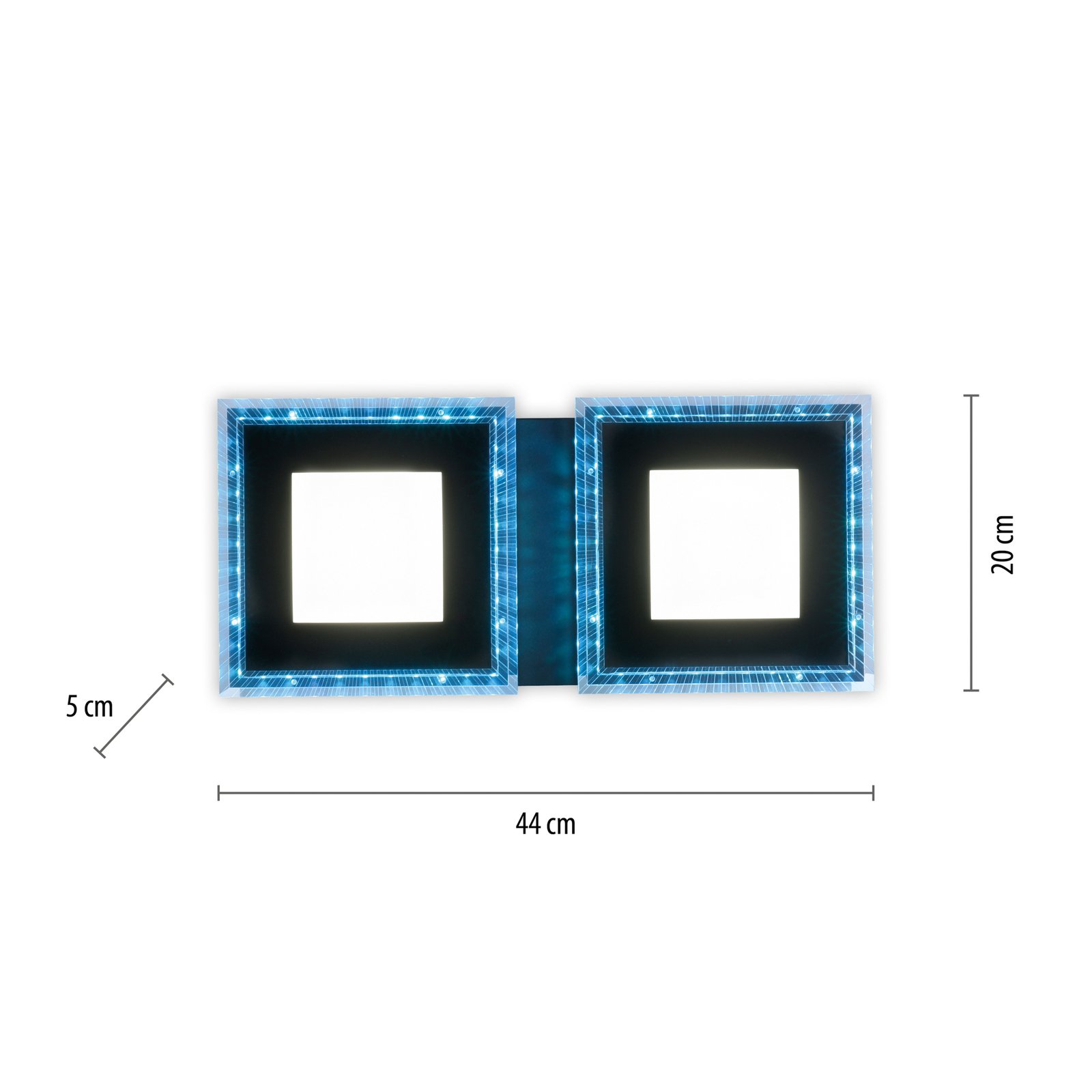 LED-taklampa Acri CCT RGB fjärrkontroll 44 x 20 cm