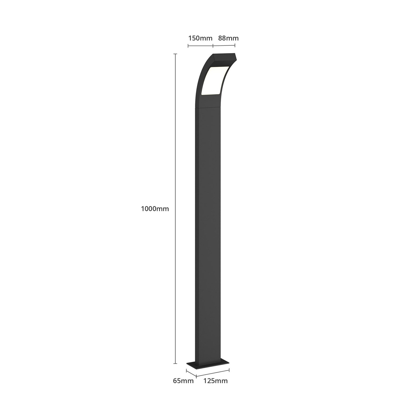 Juvia Outdoor Garden Lamp H100 Graphite/Opal - Lucande