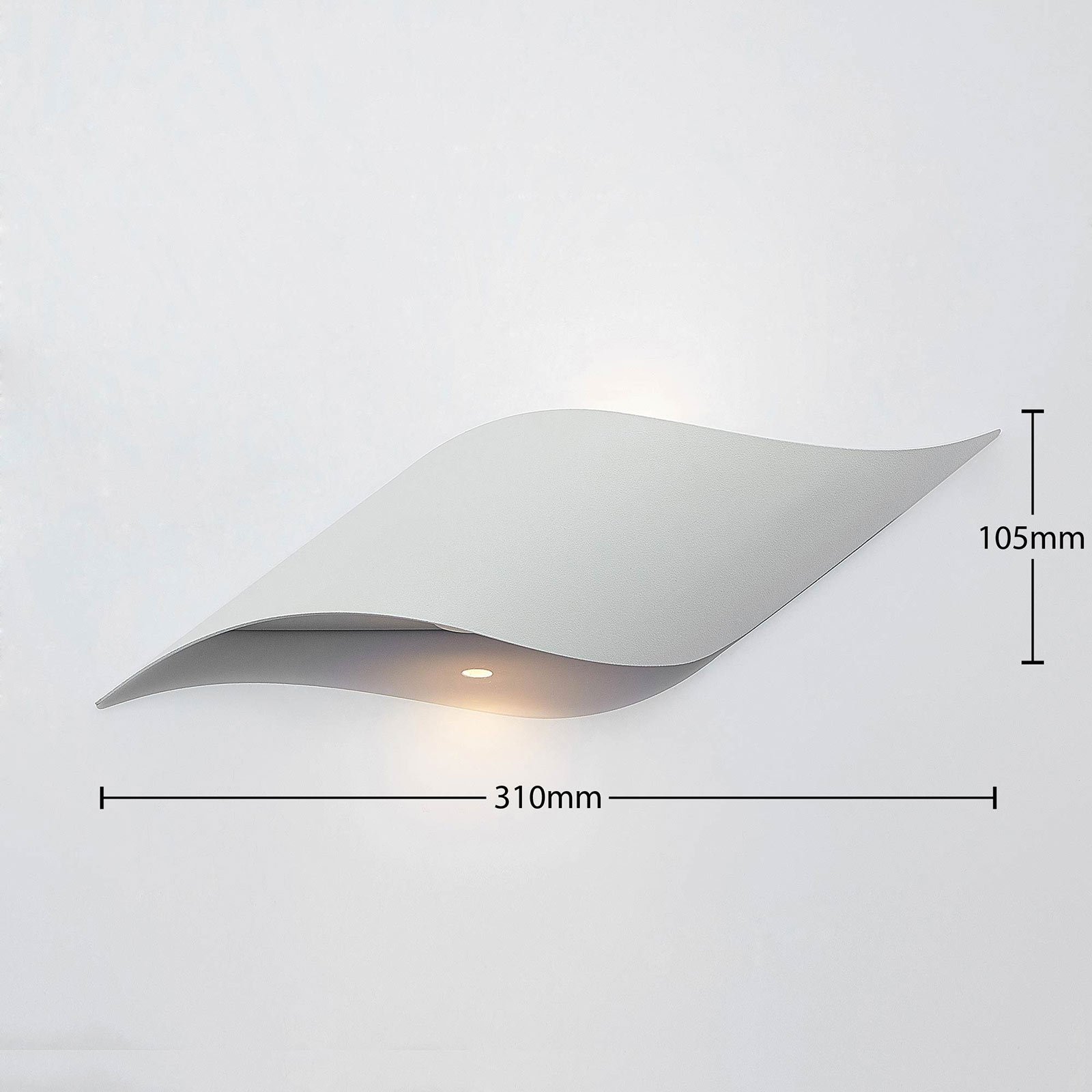 Lindby Salka LED wall light, white steel