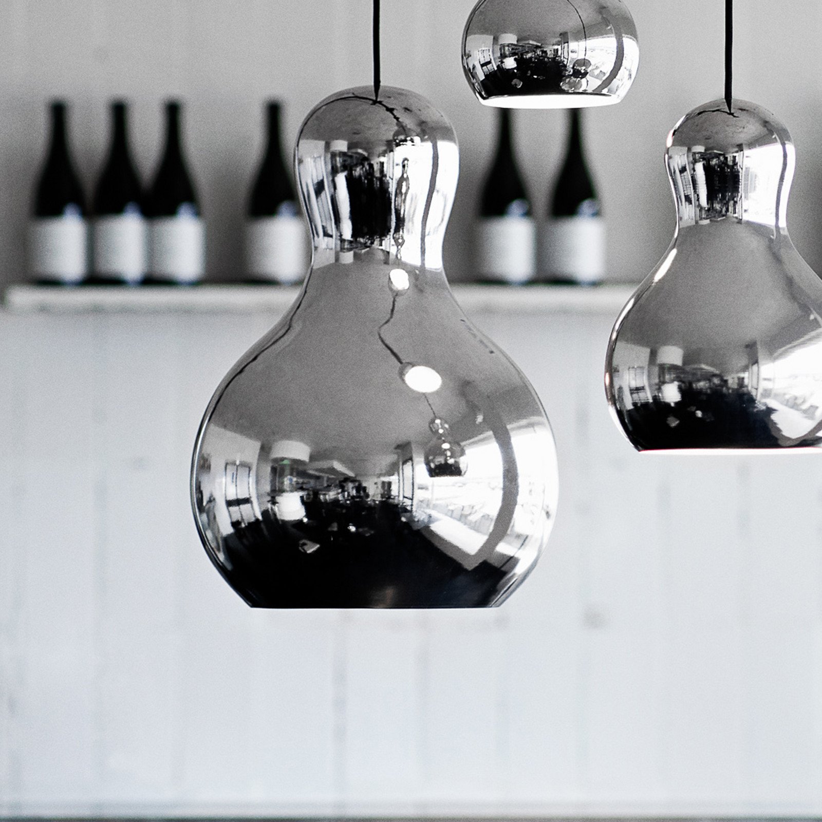FRITZ HANSEN Lampă suspendată Calabash P1 argint - Camera de zi / sufragerie - design - Metal