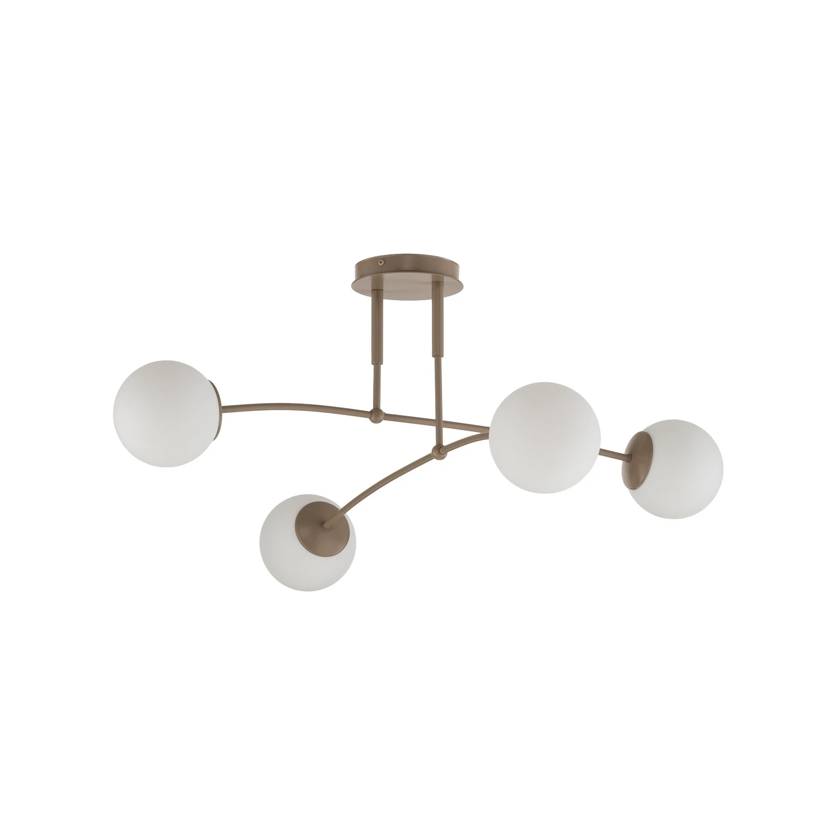 Pregos-plafondlamp, beige, Ø 60 cm, 4-lamps, metaal/glas
