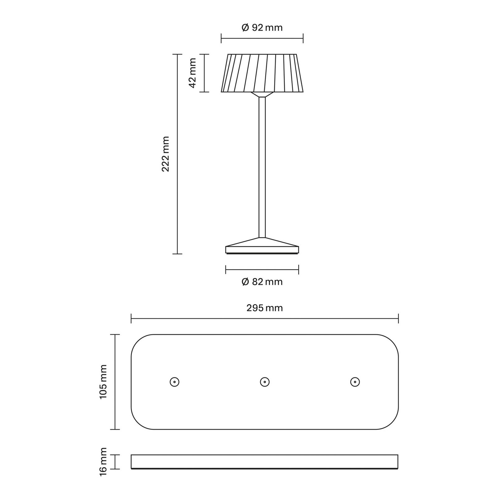 LED tölthető asztali világítás Facetta, 3 db-os szett, fehér, 22 cm, IP44