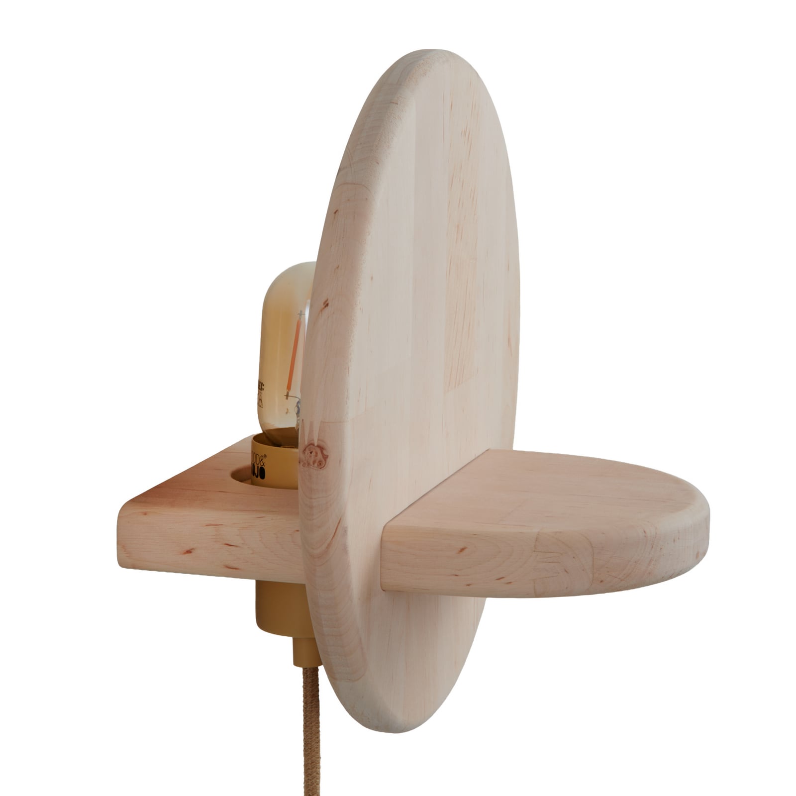 GOOD & MOJO vegglampe Corsica, natur, or, stikkontakt