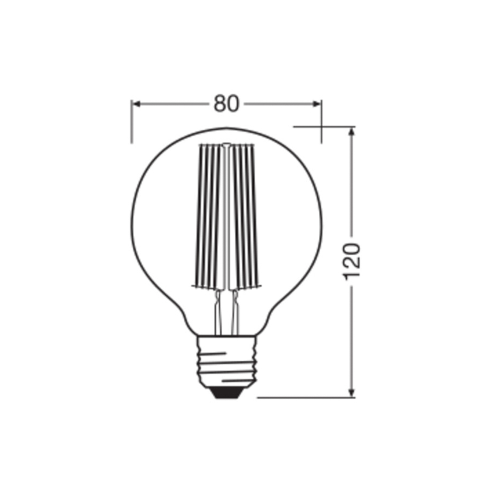 OSRAM LED Vintage 1906, G80, E27, 11 W, grey, 1,800 K, dimmable.