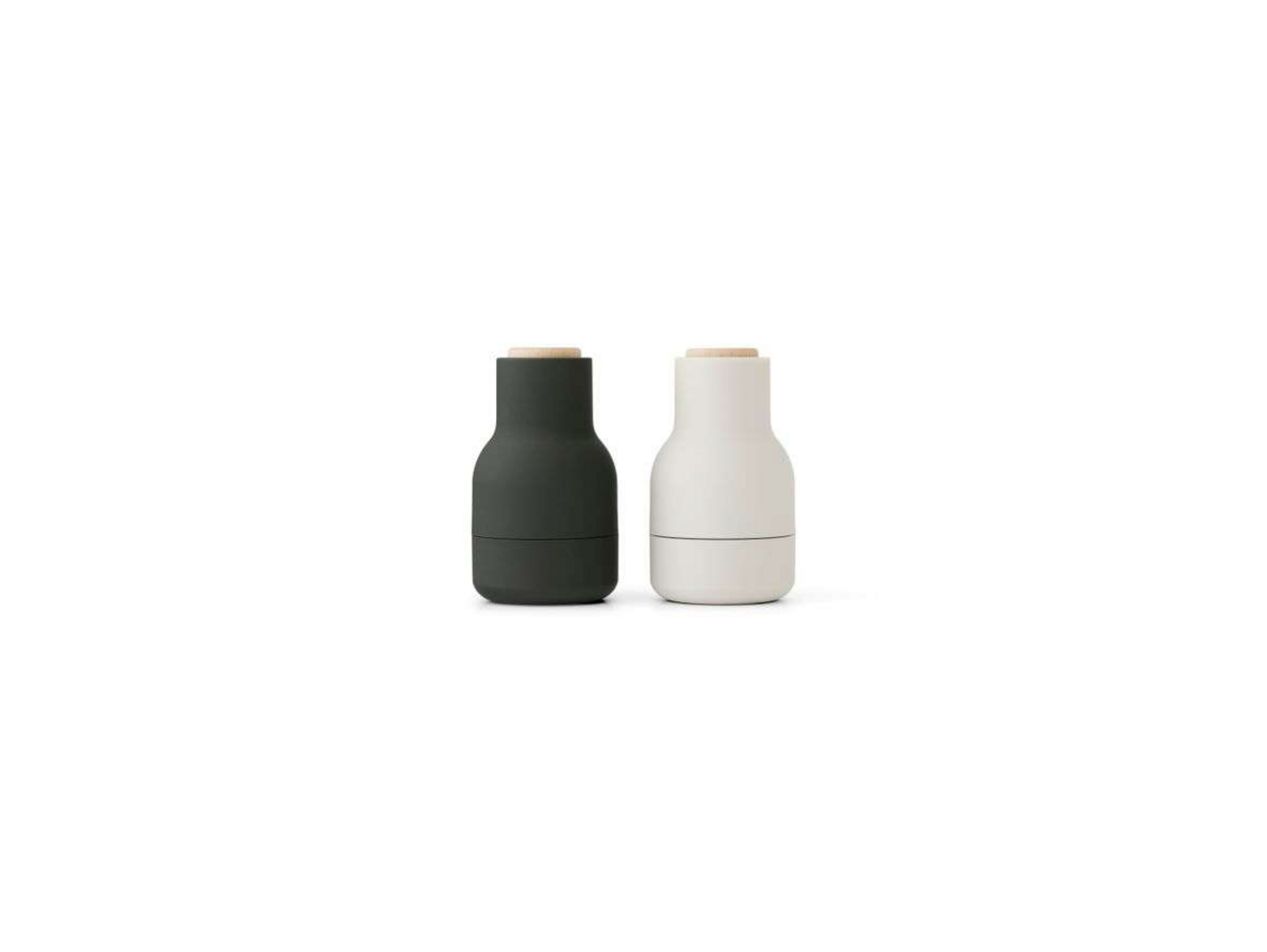 Bottle spice mill, grey/beech wood, 12 cm, set of 2 - Audo