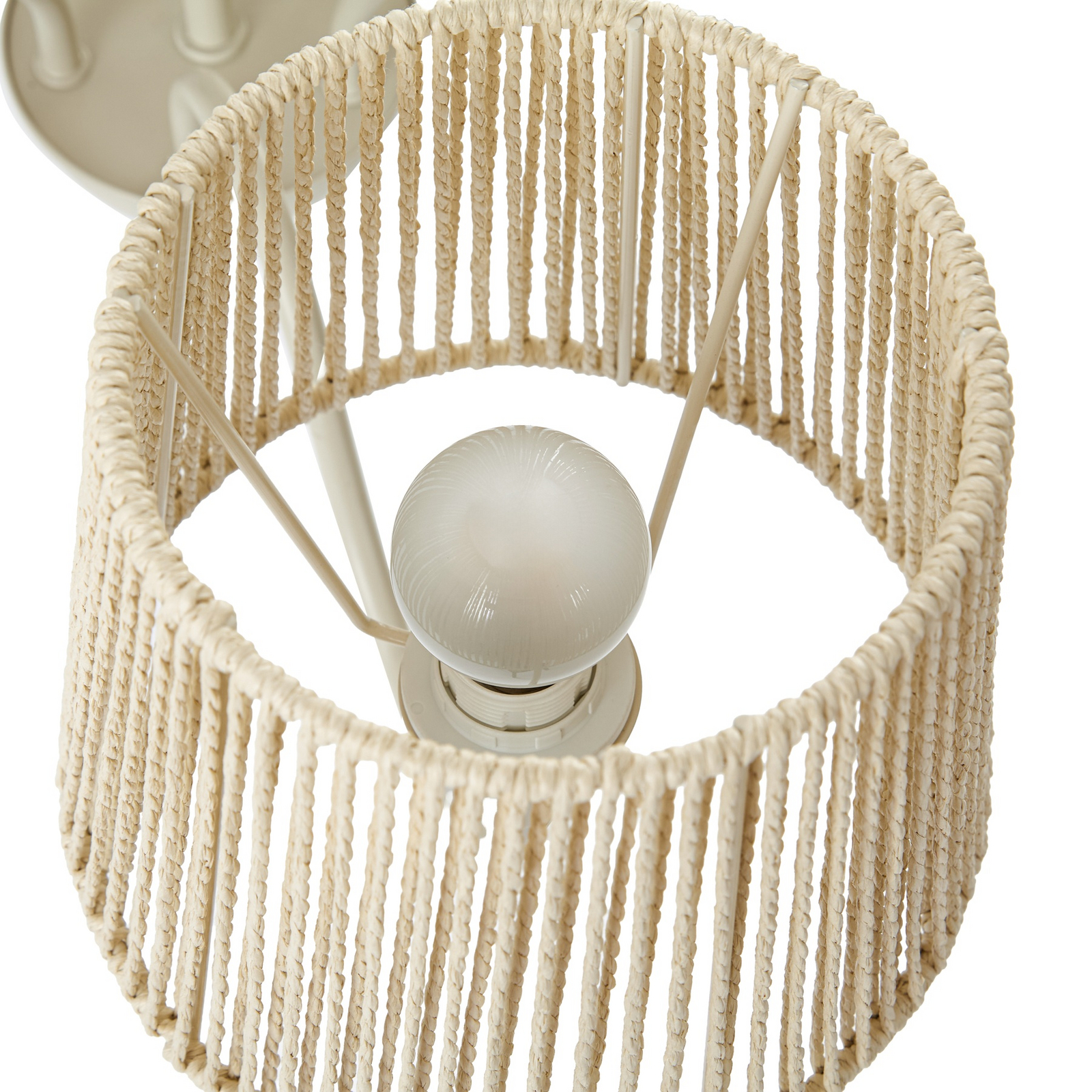 Lucande Eugenia -kattokruunu, 5-lamppuinen, köysi, halkaisija 65 cm, beige Lucande Eugenia -kattokruunu, 5-lamppuinen, köysi, halkaisija 65 cm, beige