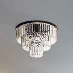 Plafoniera Cristal, trasparente/nero, Ø 56 cm