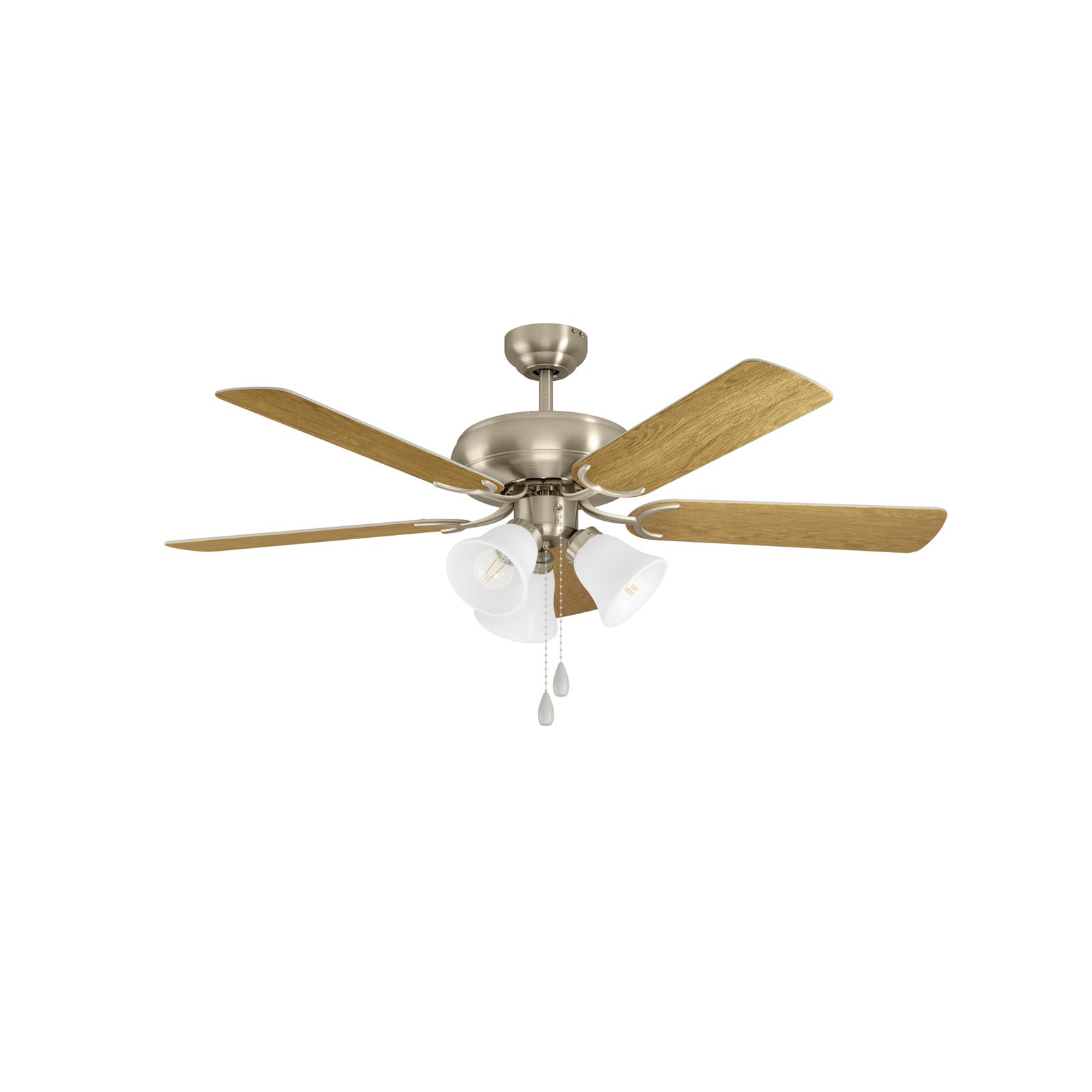 Deckenventilator Las Palmas, 3xE27, Zugschalter, nickel matt