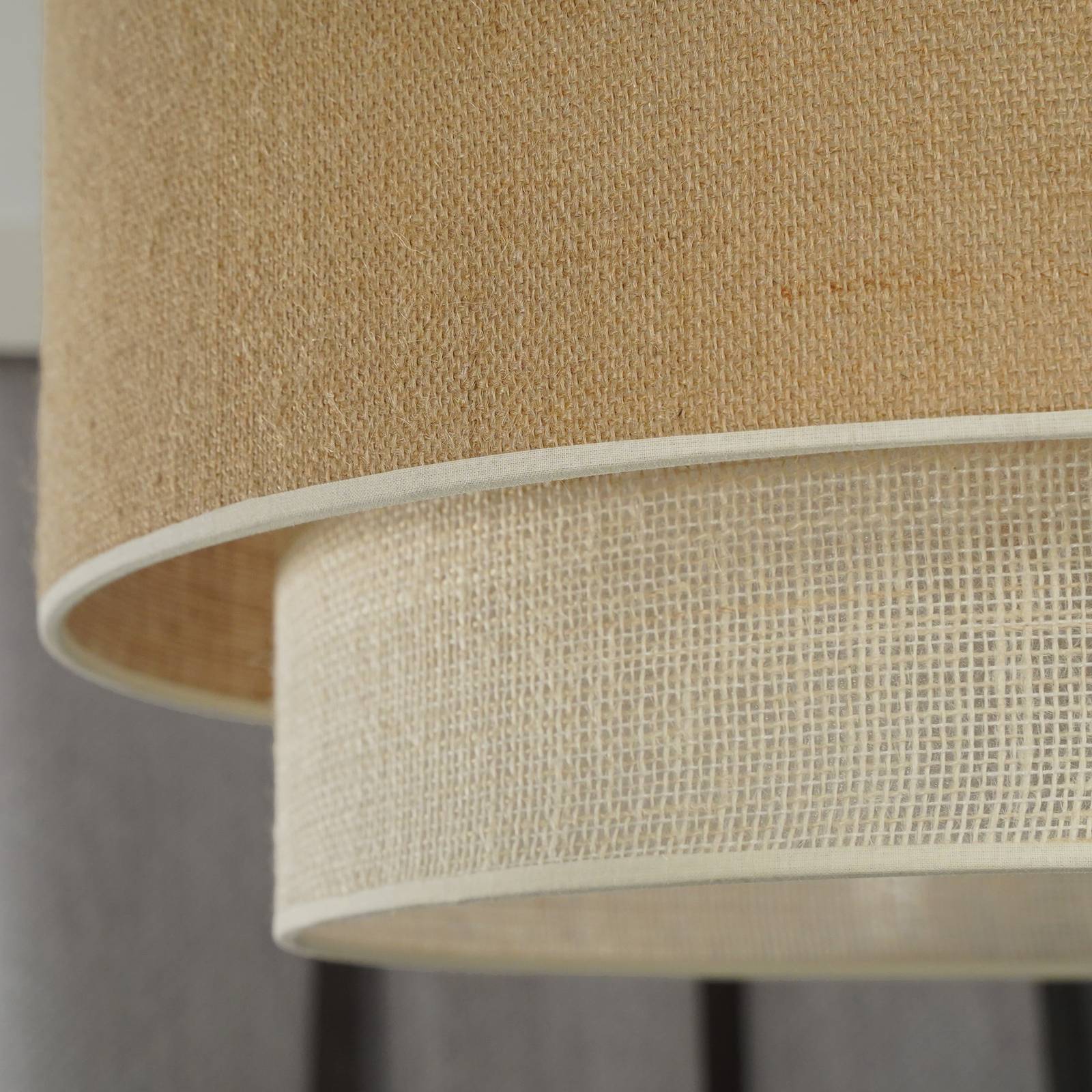 Lampa wisząca Euluna Boho Jute, naturalny brąz/biały, Ø 45 cm