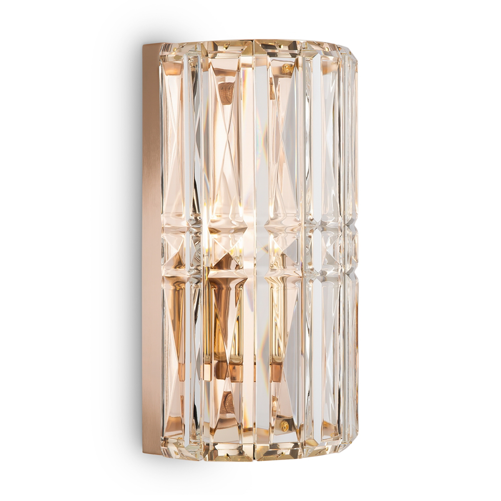 Maytoni Facet wall light, height 25 cm, gold-coloured, glass, E14