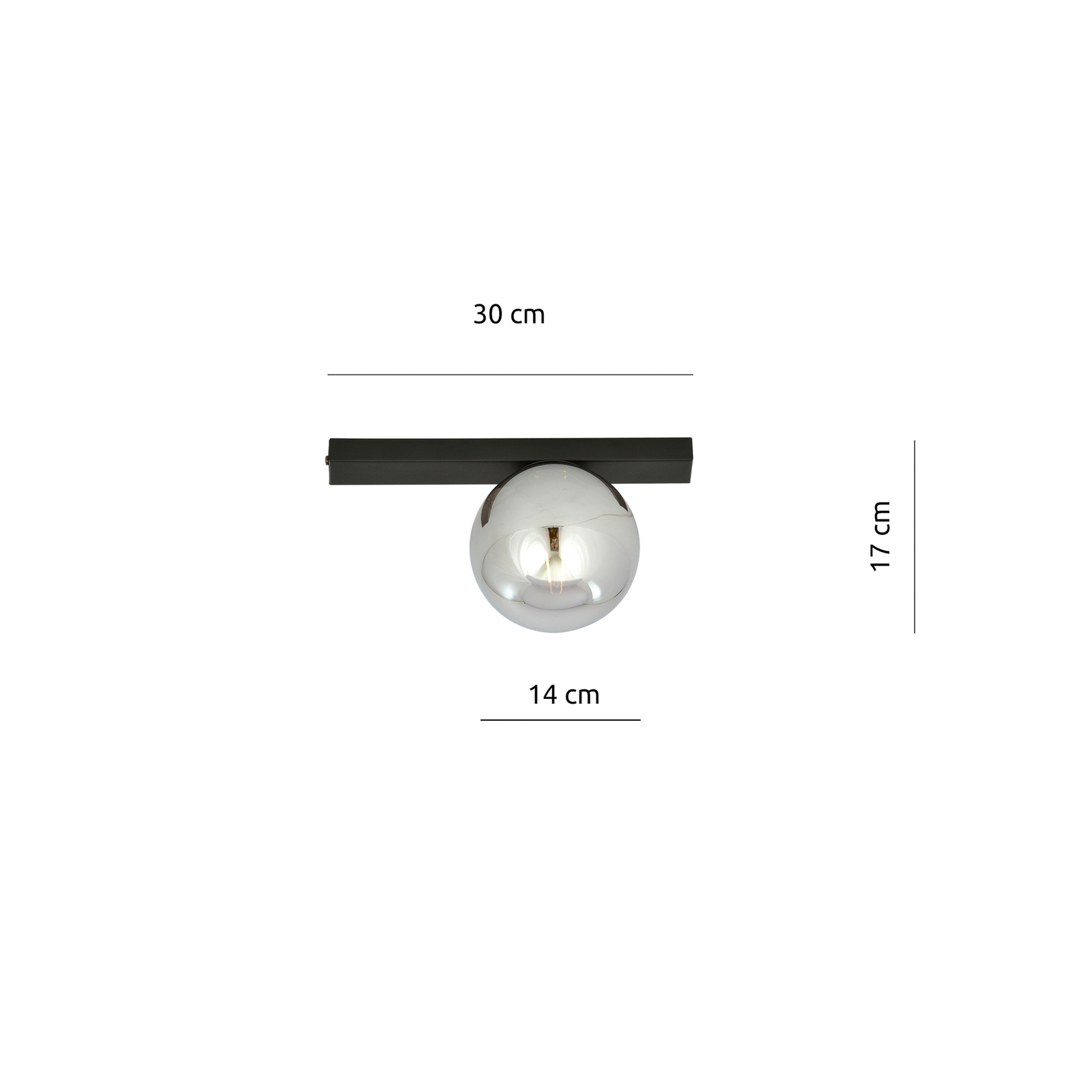 Fit-kattovalaisin musta/grafiitti yksilamppuinen