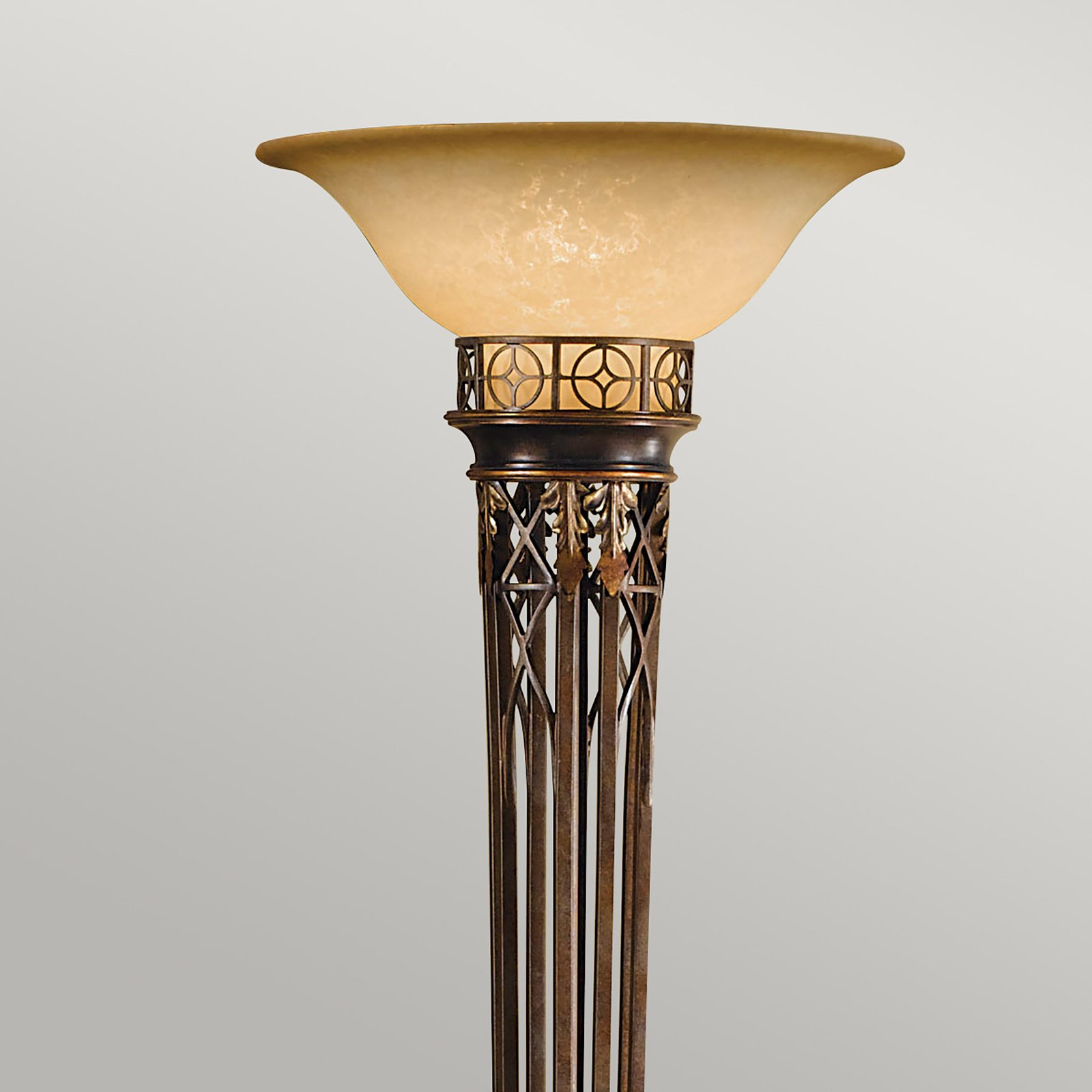 Lámpara de pie Opera, altura 189 cm, oro bruñido