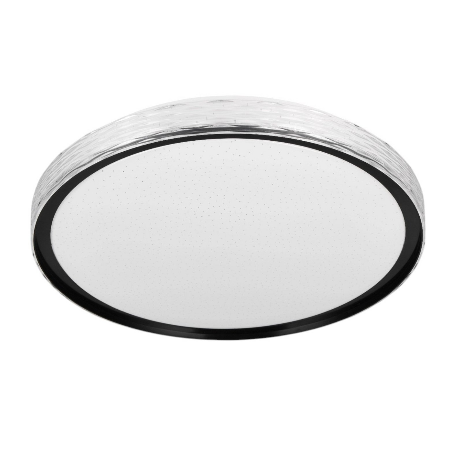 Varda LED ceiling light, black, Ø 39 cm, remote control