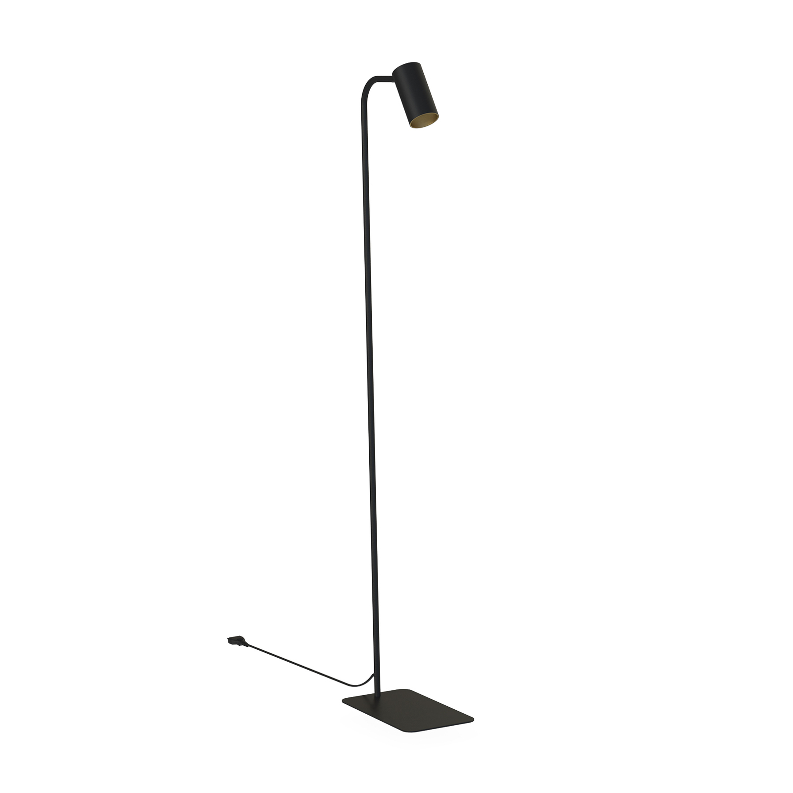 Lampa stojąca Mono, głowica obracana, czarna/złota