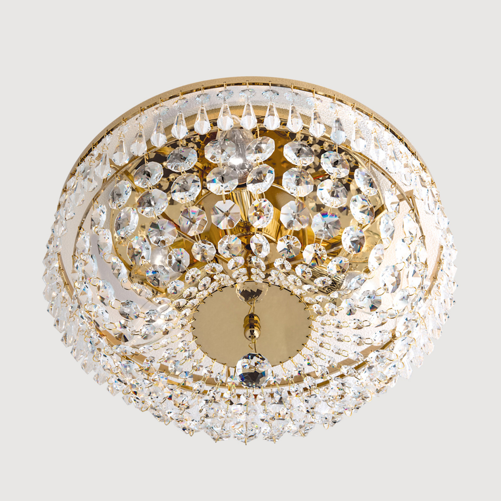 Lampa sufitowa SHERATA okrągła, śr. 35 cm, złota