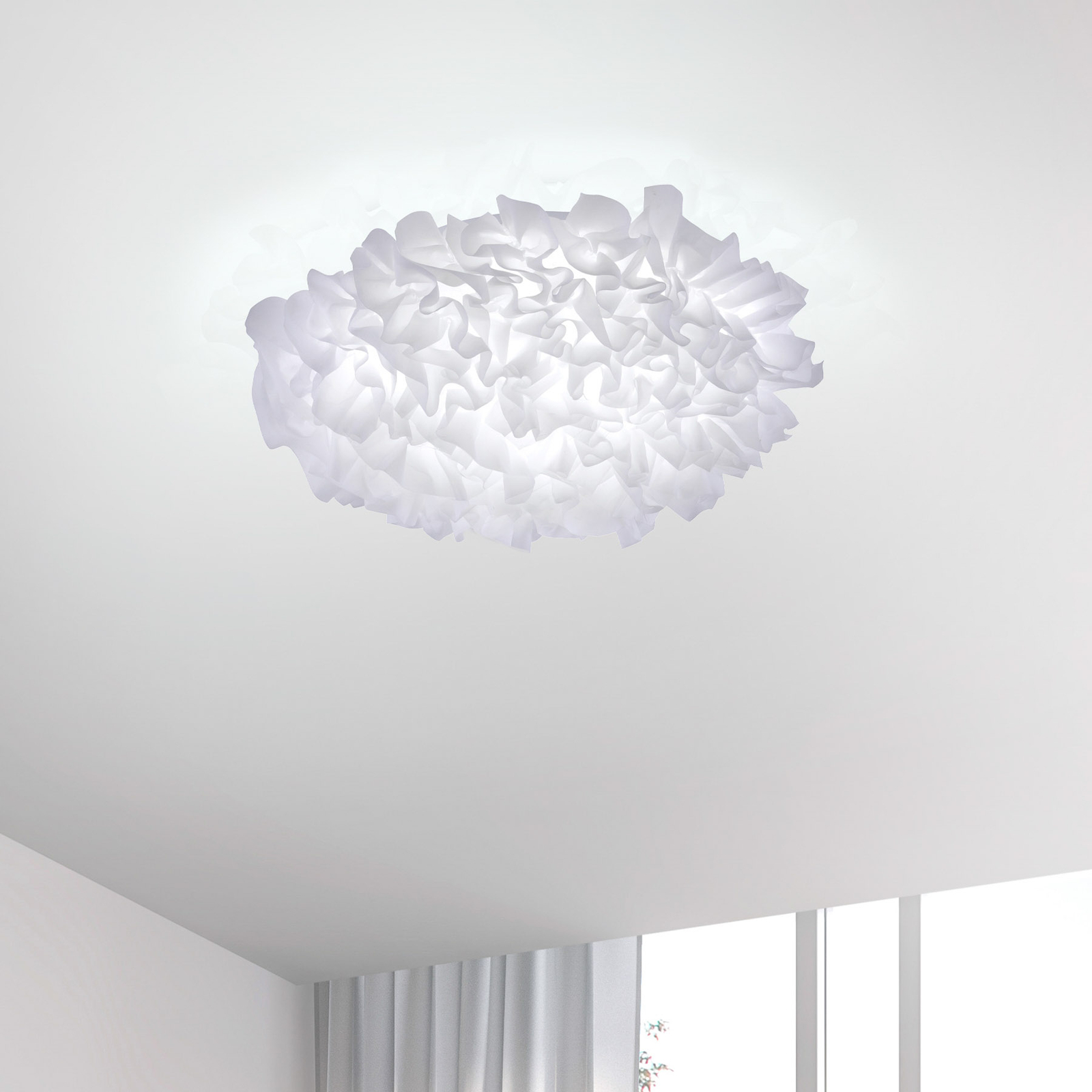 LED-textiel-plafondlamp Xenia, dimbaar, Ø 50cm
