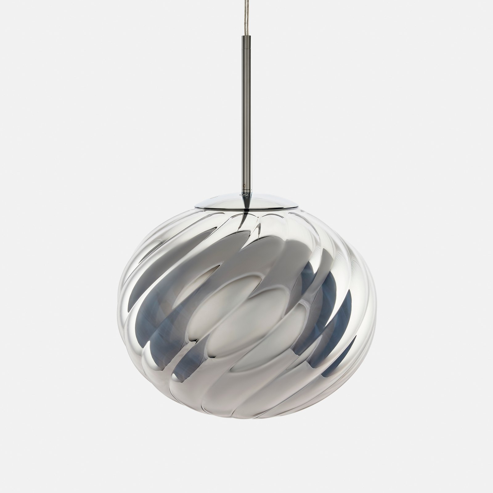 Candeeiro suspenso LED Whirl da Tom Dixon, prateado, 30 cm, plástico, regulável Candeeiro suspenso LED Whirl da Tom Dixon, prateado, 30 cm, plástico, regulável