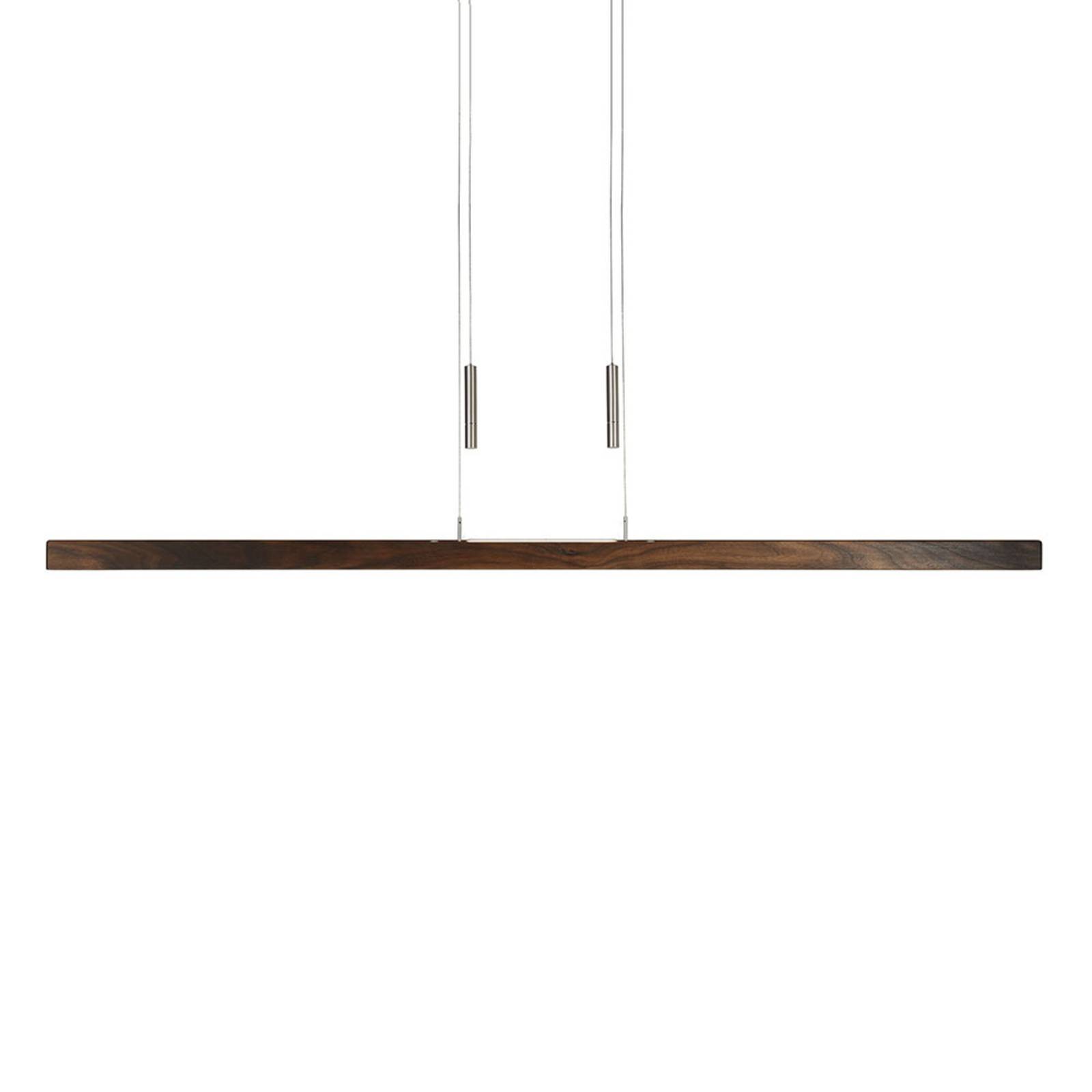 HerzBlut Leonora hanging lamp up/down 160cm walnut, for Living / Dining Room, solid wood, metal, plastic, 45.5 W, L: 160 cm, W: 5.8 cm