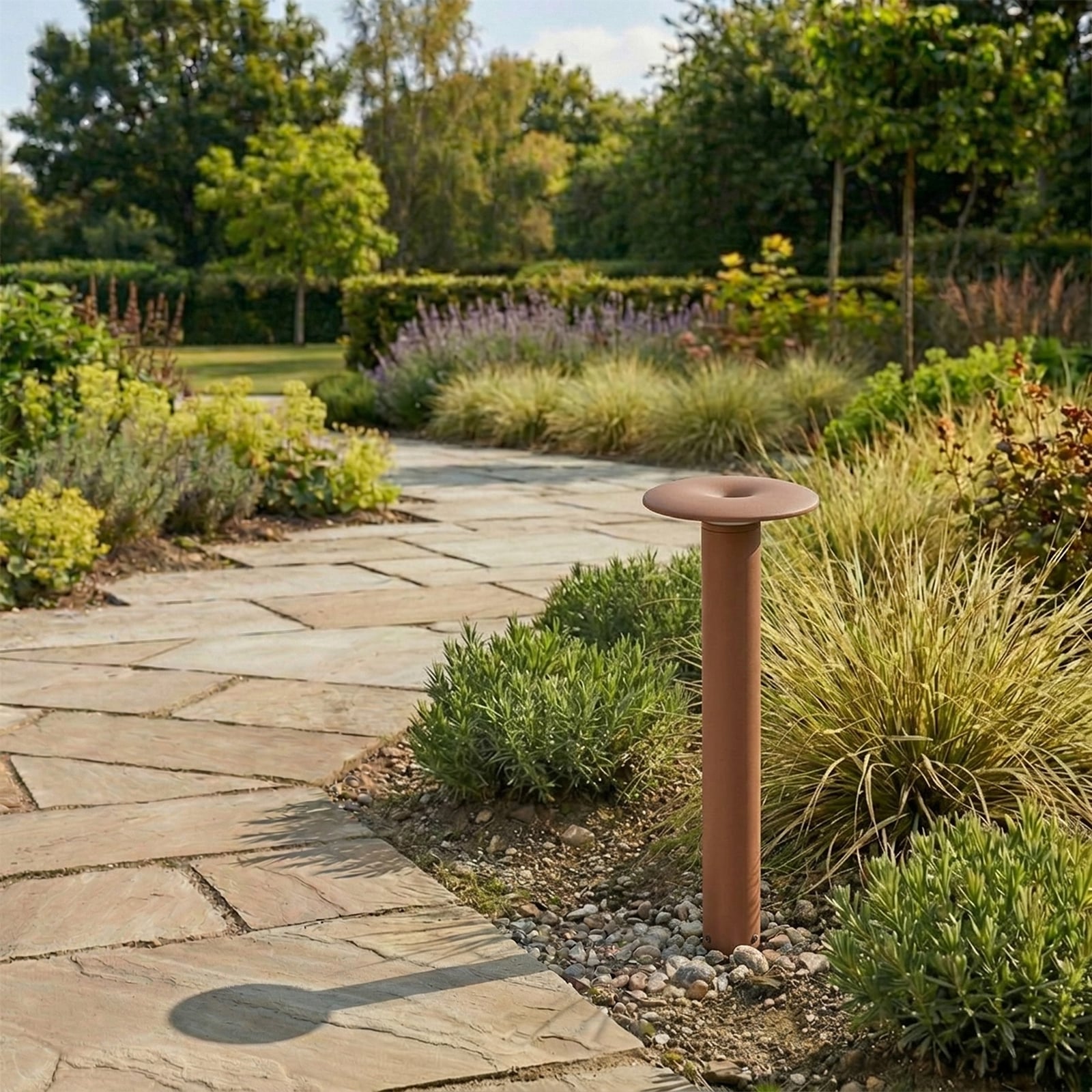 Haloa LED path light, height 50, IP54, brown, aluminium - Lucande