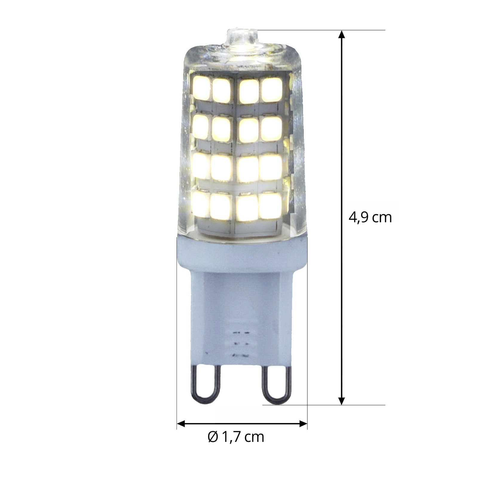 Lindby Ampoule à broche LED, G9, 3 W, transparent, 4.000 K, 350 lm