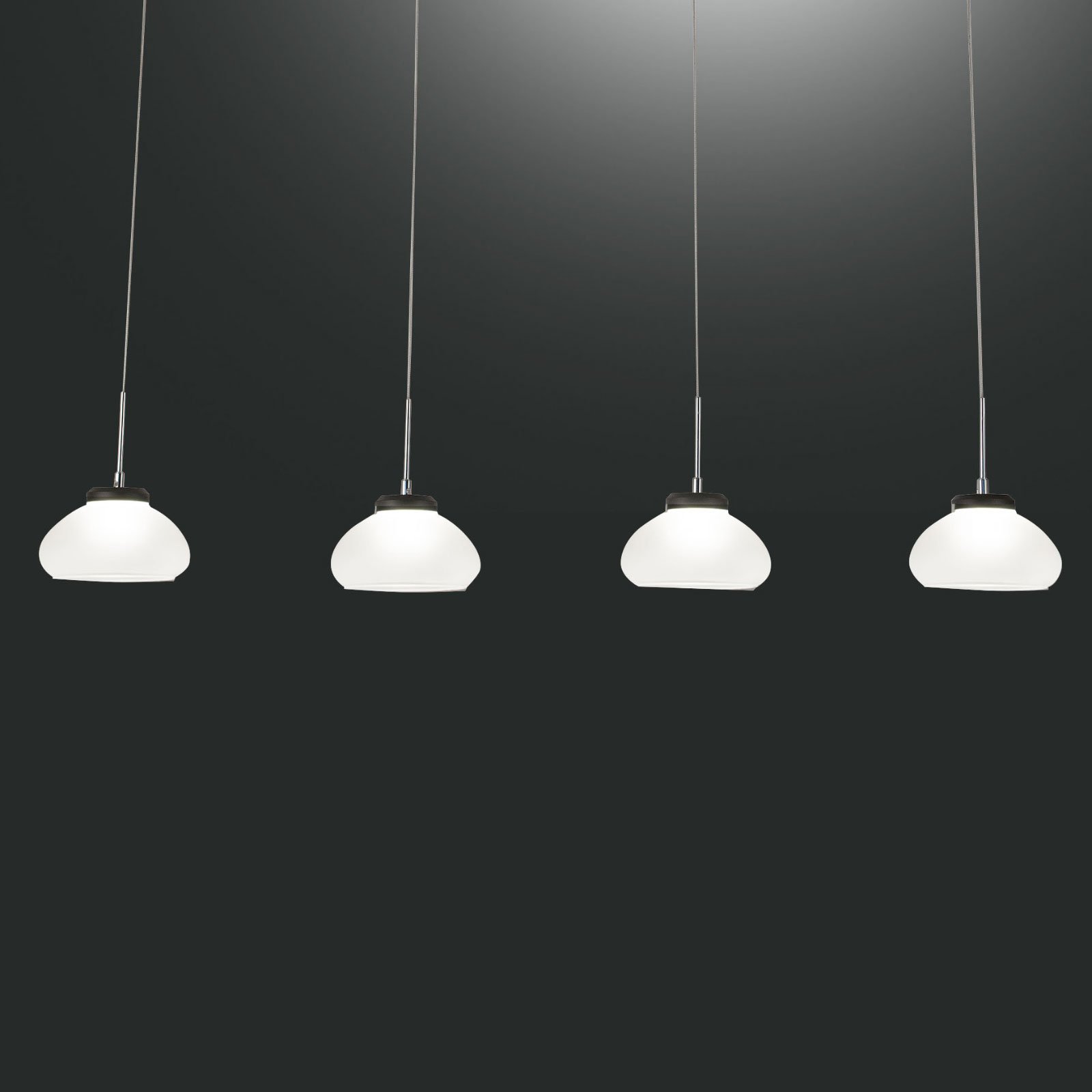 Lampada sospensione LED Arabella 4 luci, bianco