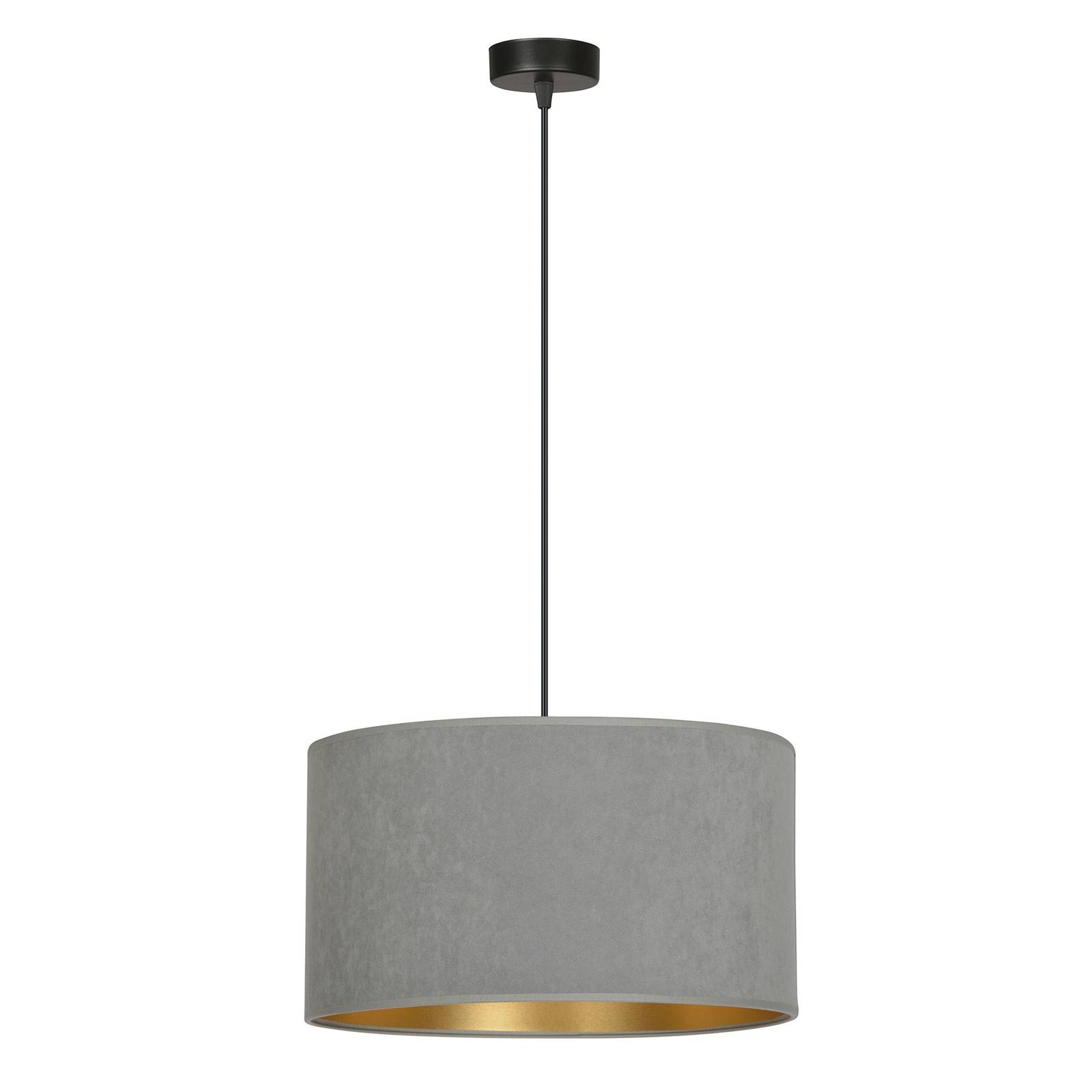 Suspension Jari tissu 1 lampe gris doré