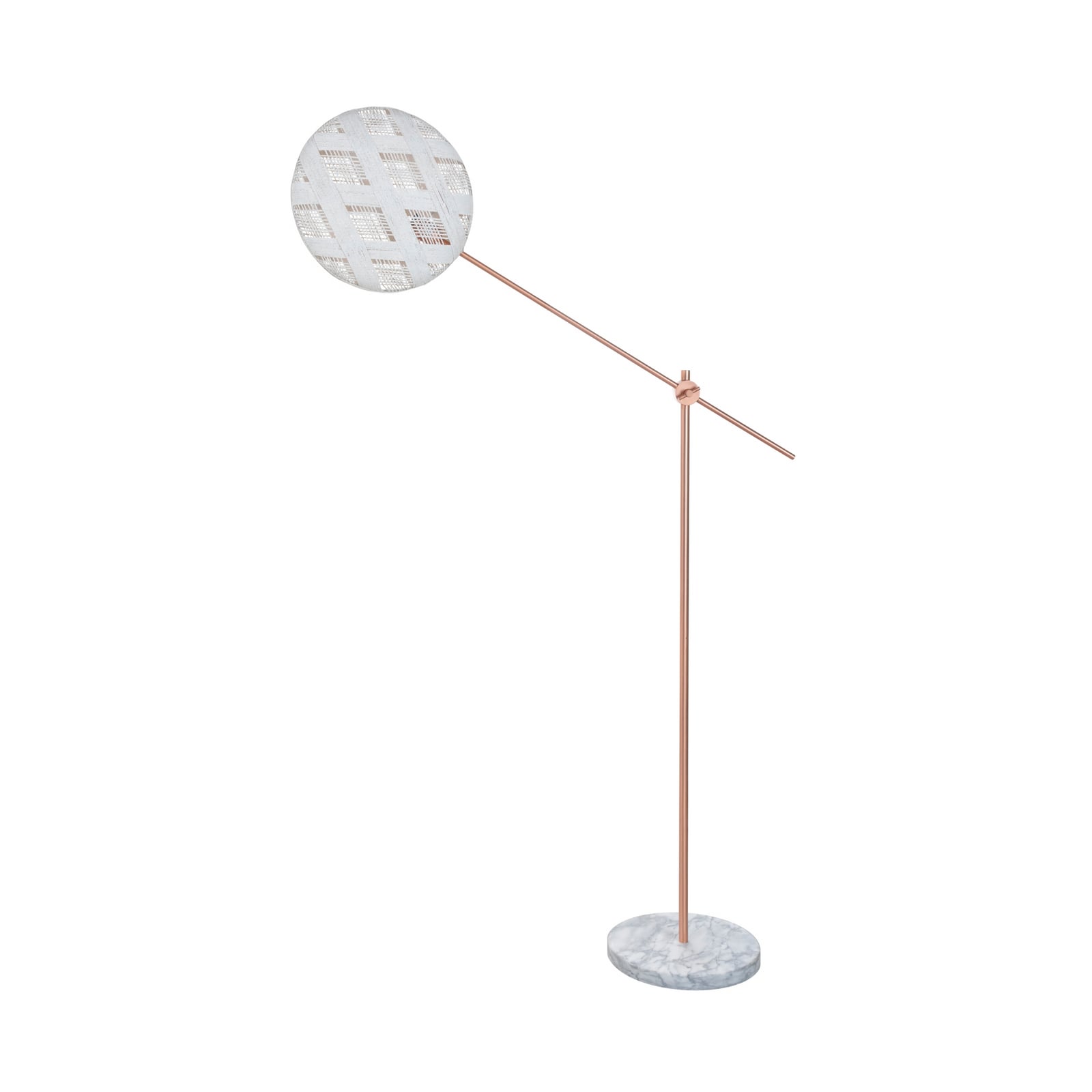 Lampe sur pied Chanpen M, cuivre/blanc, H 170 cm - Forestier