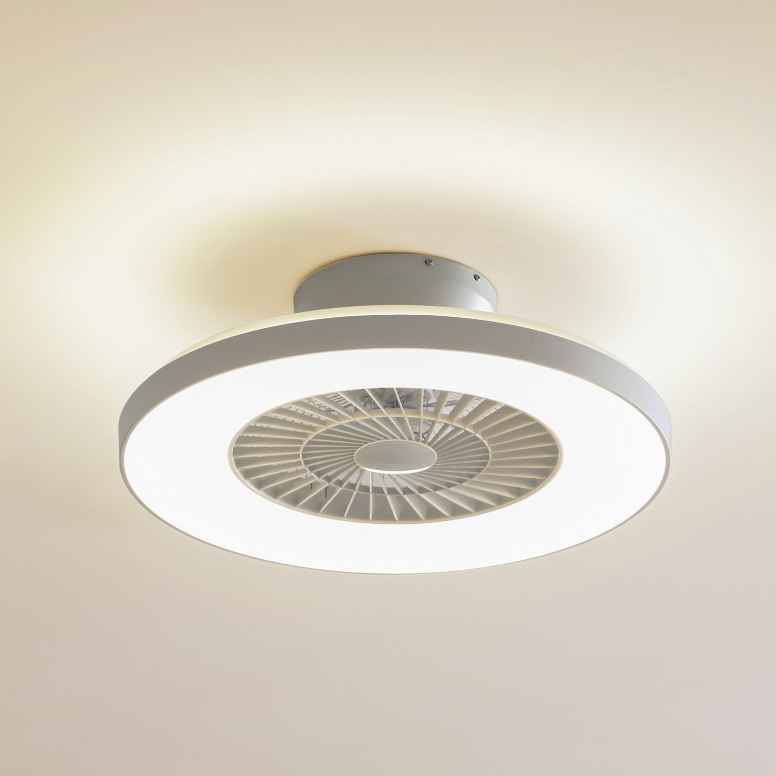 Lindby Smart LED ventilador de teto LED Paavo, branco, silencioso, Tuya