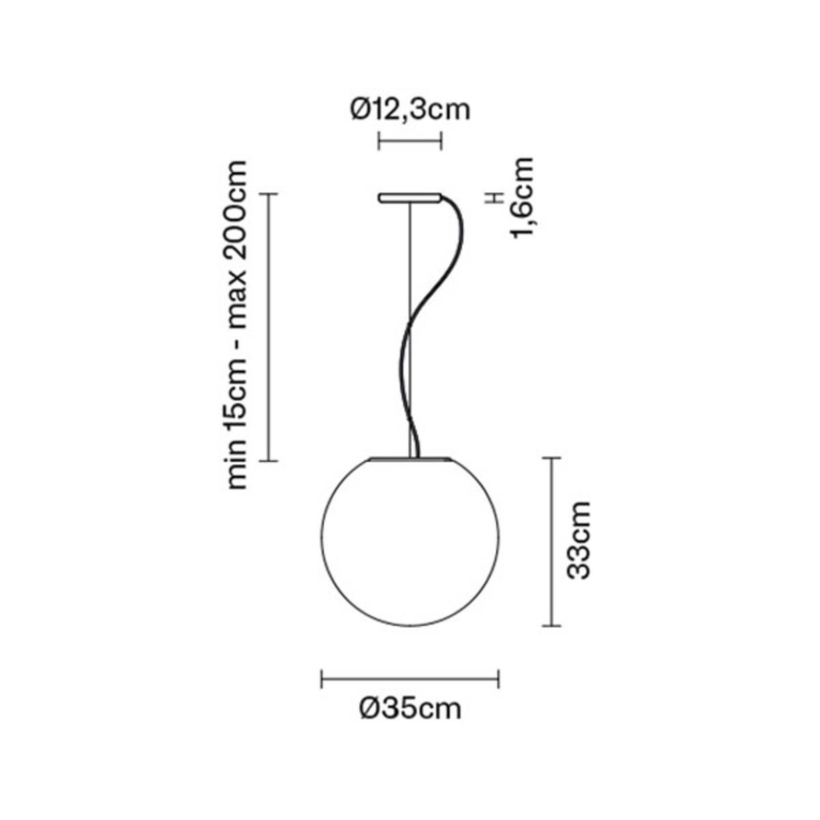 Fabbian Lumi Sfera szklana lampa wisząca, Ø 35 cm