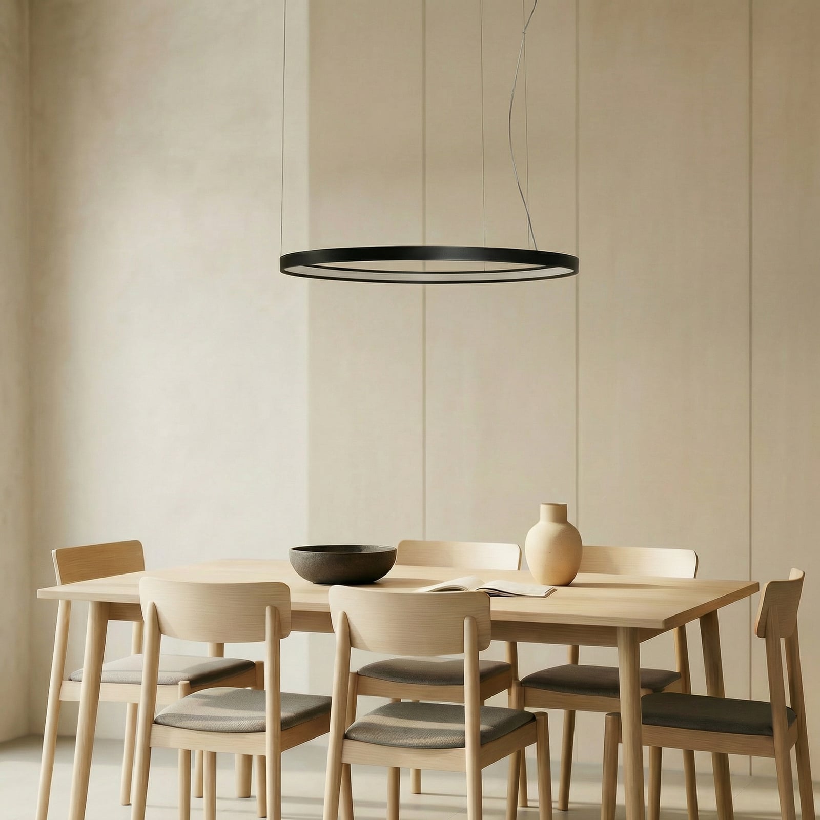 Suspension LED Rio 110 horizontale 3 000 K noire