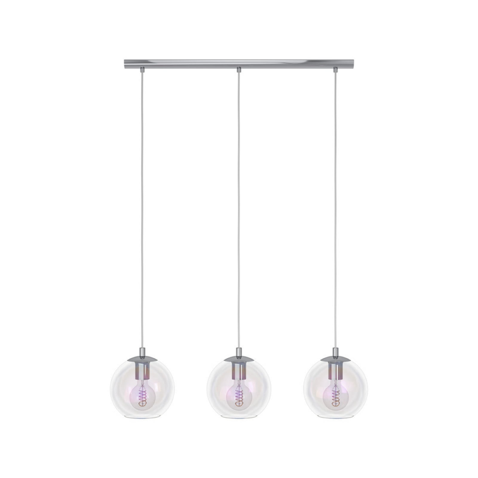 EGLO hanglamp ARISCANI 2, 77 cm, 3-lamps, chroom/iriserend EGLO hanglamp ARISCANI 2, 77 cm, 3-lamps, chroom/iriserend