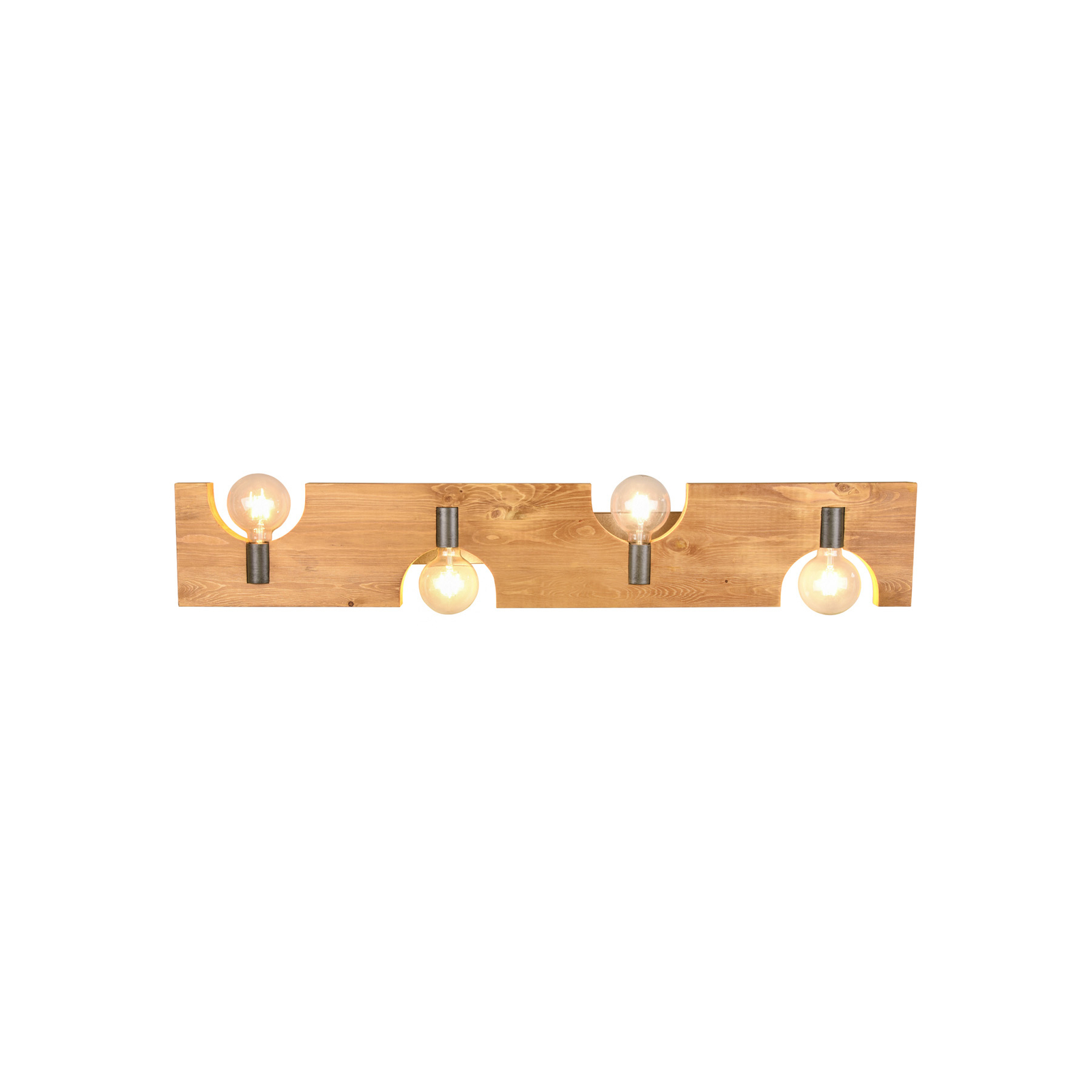 Plafondlamp Tailor van hout, 4-lamps