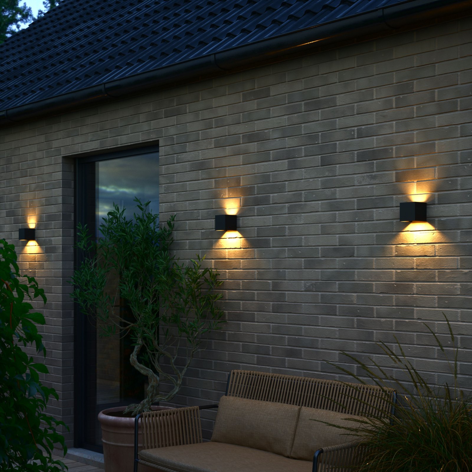 Milda Kubi Outdoor Wall Lamp Black - Nordlux