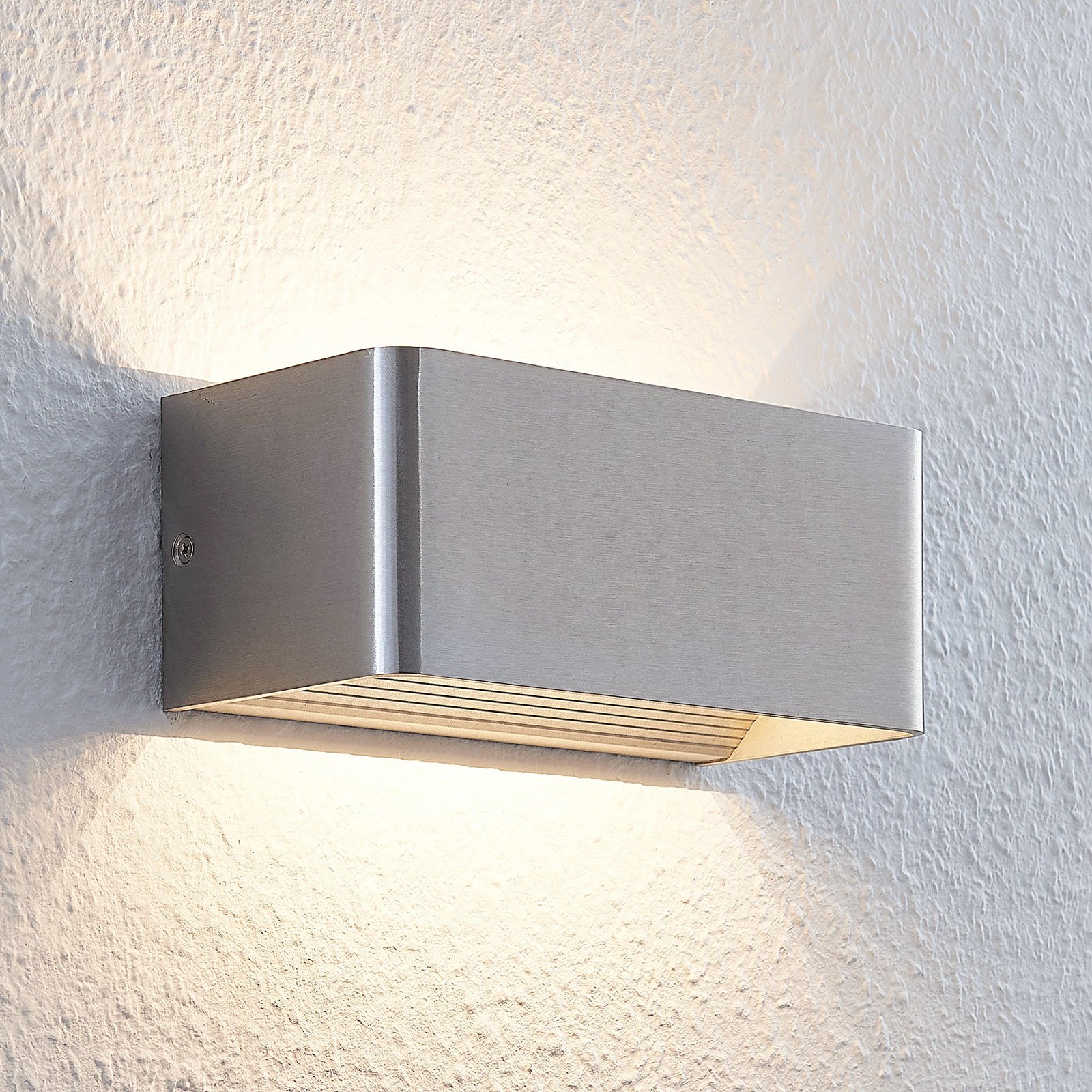 Lindby Elegant LED wall light Lonisa, satin nickel, for Living / Dining Room, metal, 5 W, energy efficiency: A+, W: 20 cm, H: 8 cm