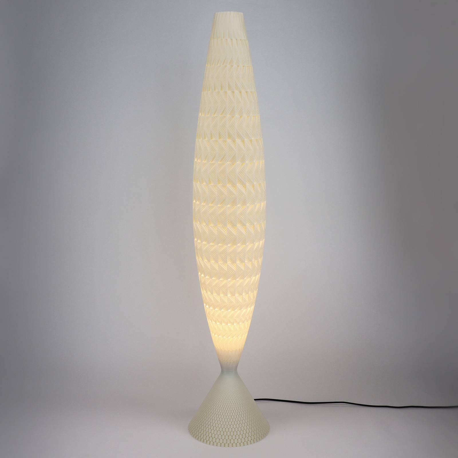 Fraktal floor lamp, biomaterial, silk, 115 cm