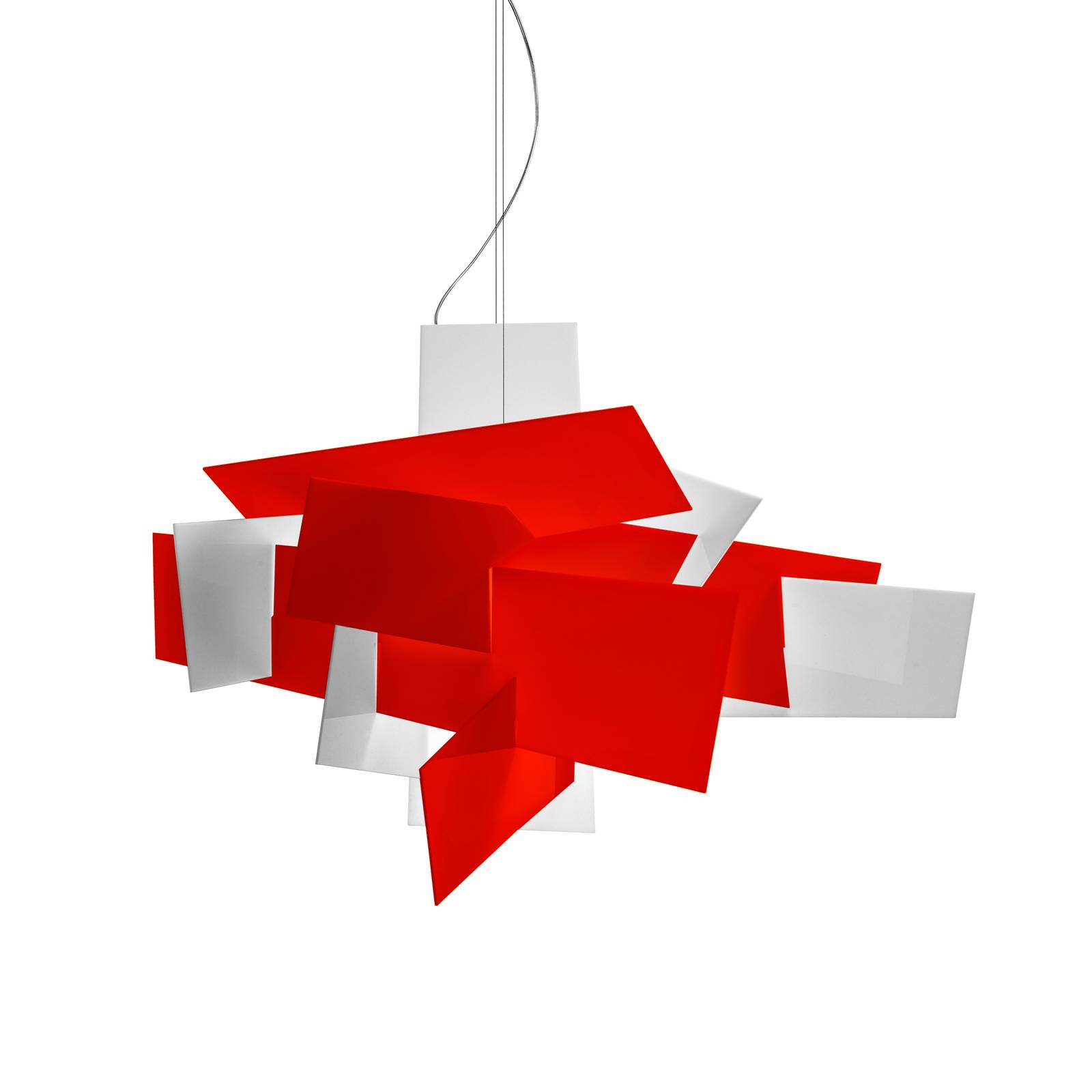 Foscarini Big Bang LED függő lámpa, piros, Ø 130cm