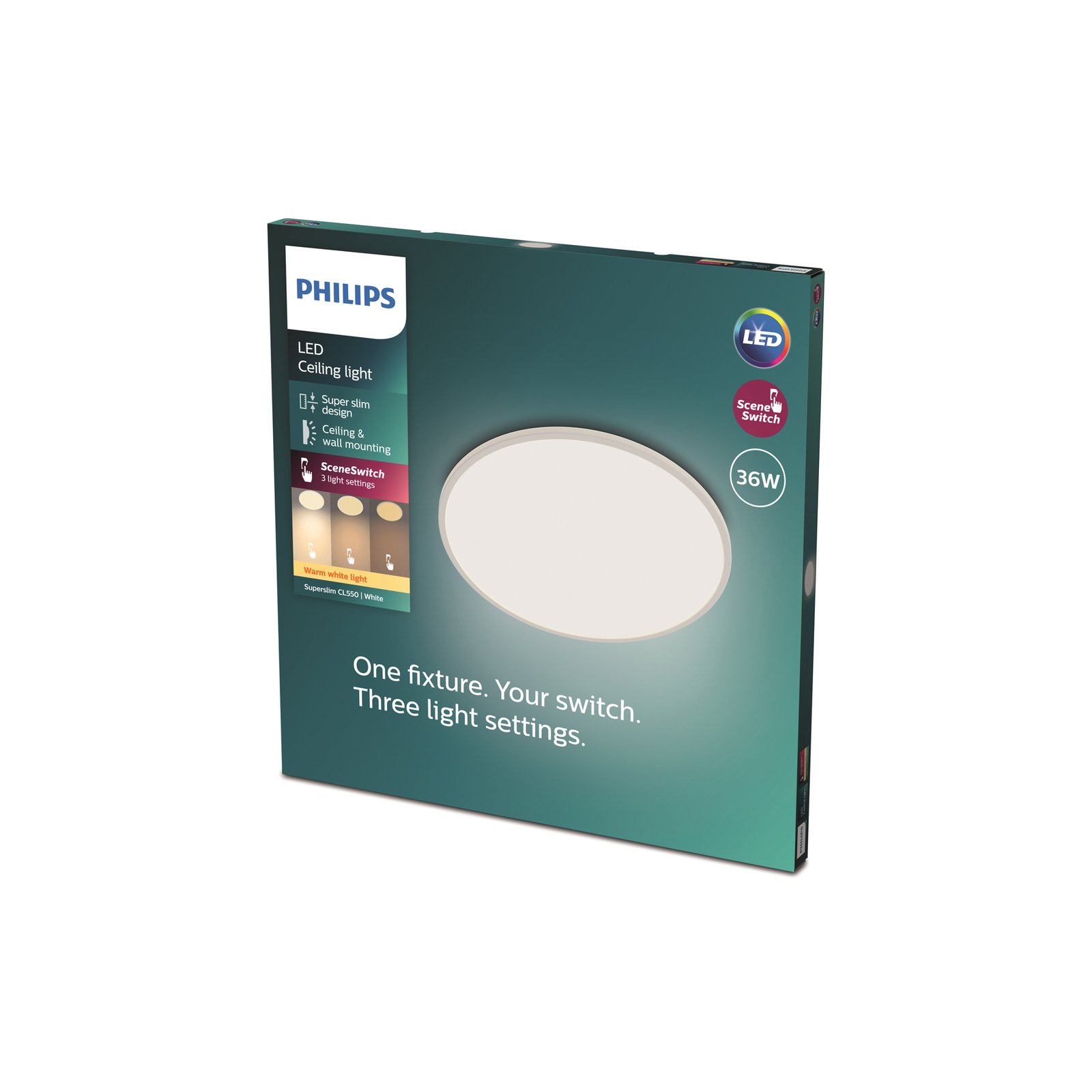 SuperSlim Deckenlampe weiß Ø 24,5 cm IP44 4.000 K - Philips