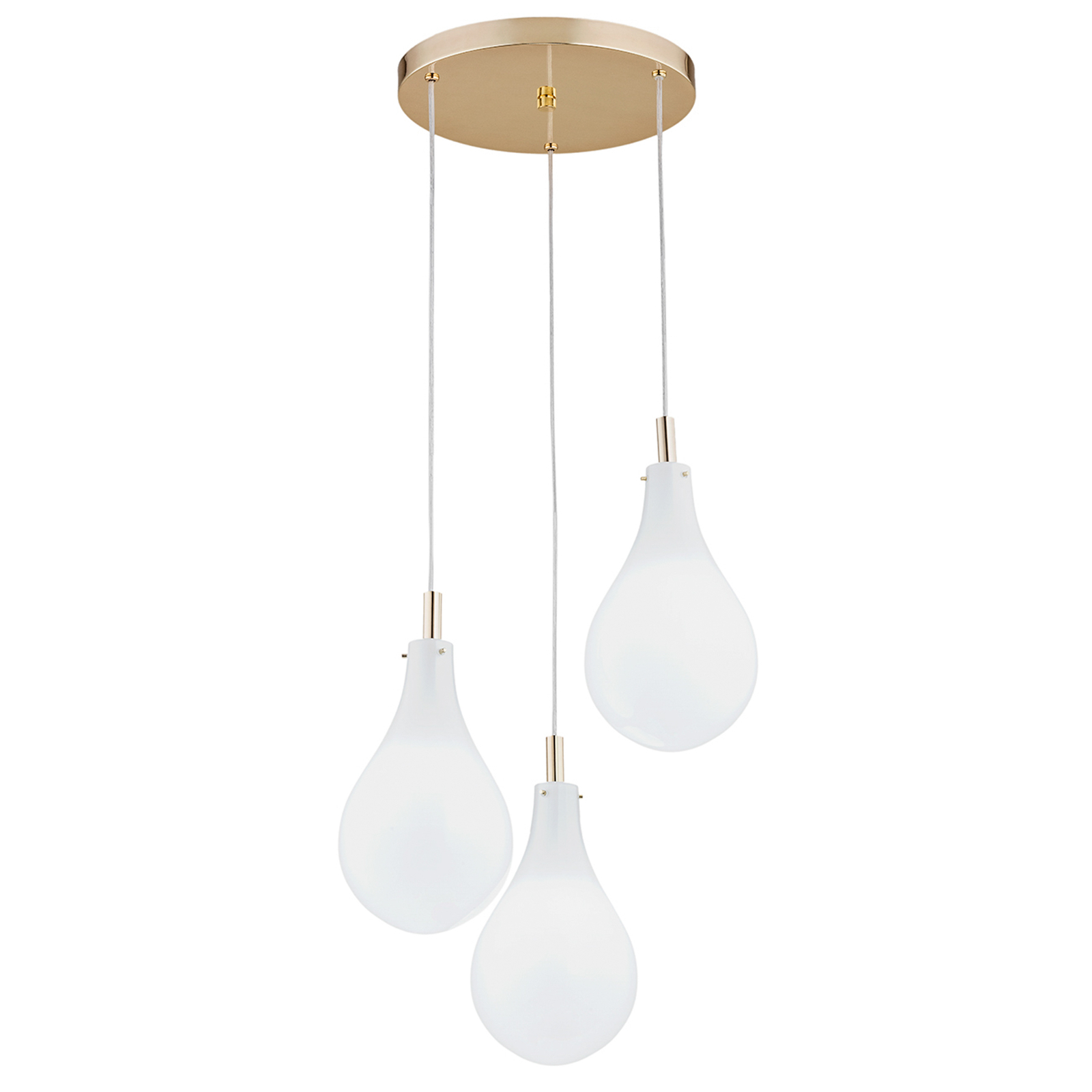 Lampa wisząca Oaza, 3-pkt, biała/mosiądz