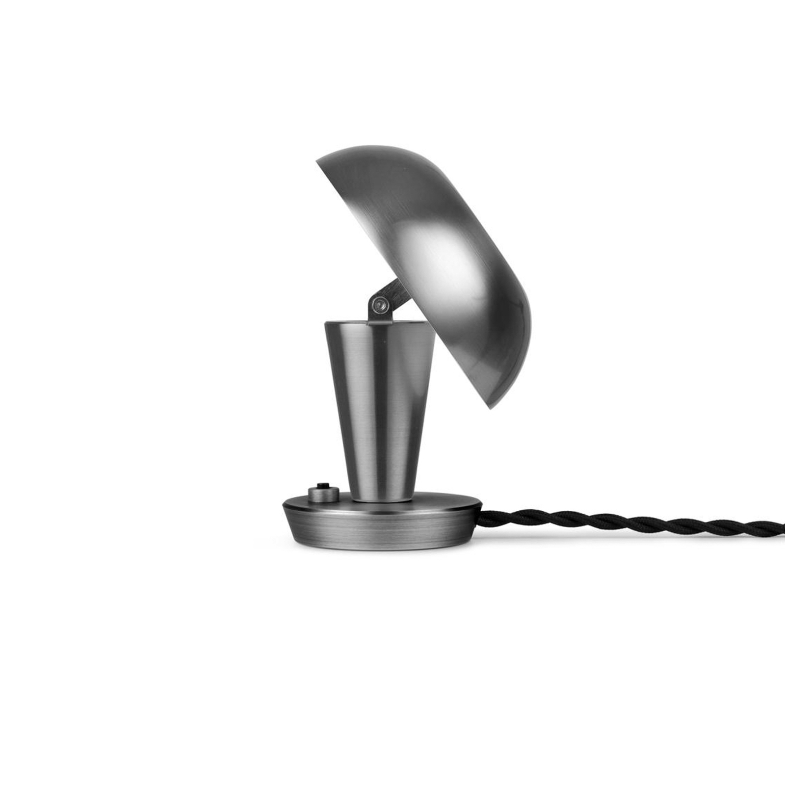 ferm LIVING Stolní lampa Tiny, nikl, 14 cm, železo, naklápěcí