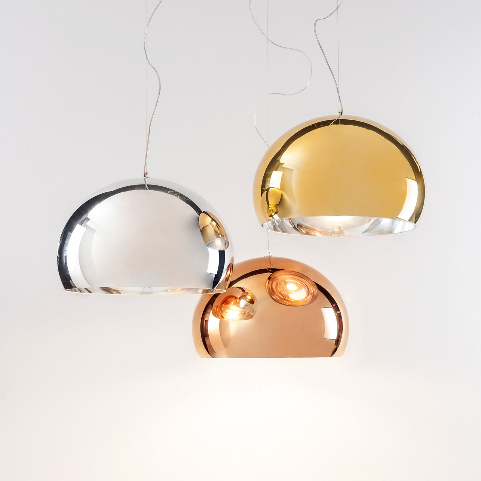 Kartell FL/Y lampă suspendată LED crom lucios - Camera de zi / sufragerie - design - crom strălucitor - Plastic